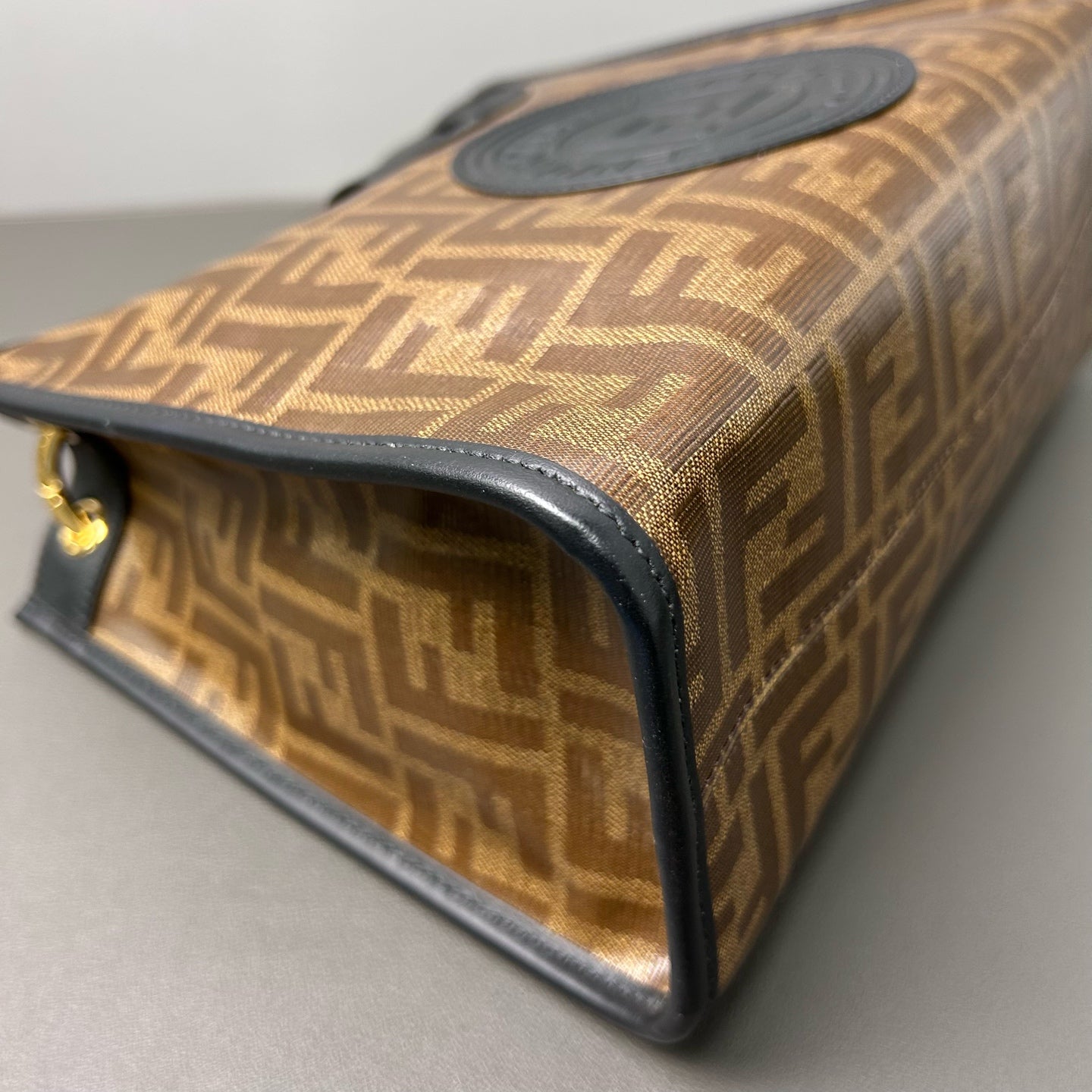 Fendi - Runaway FF Monogram Circular Handle Bag - PVC and Leather - Brown - (medium)