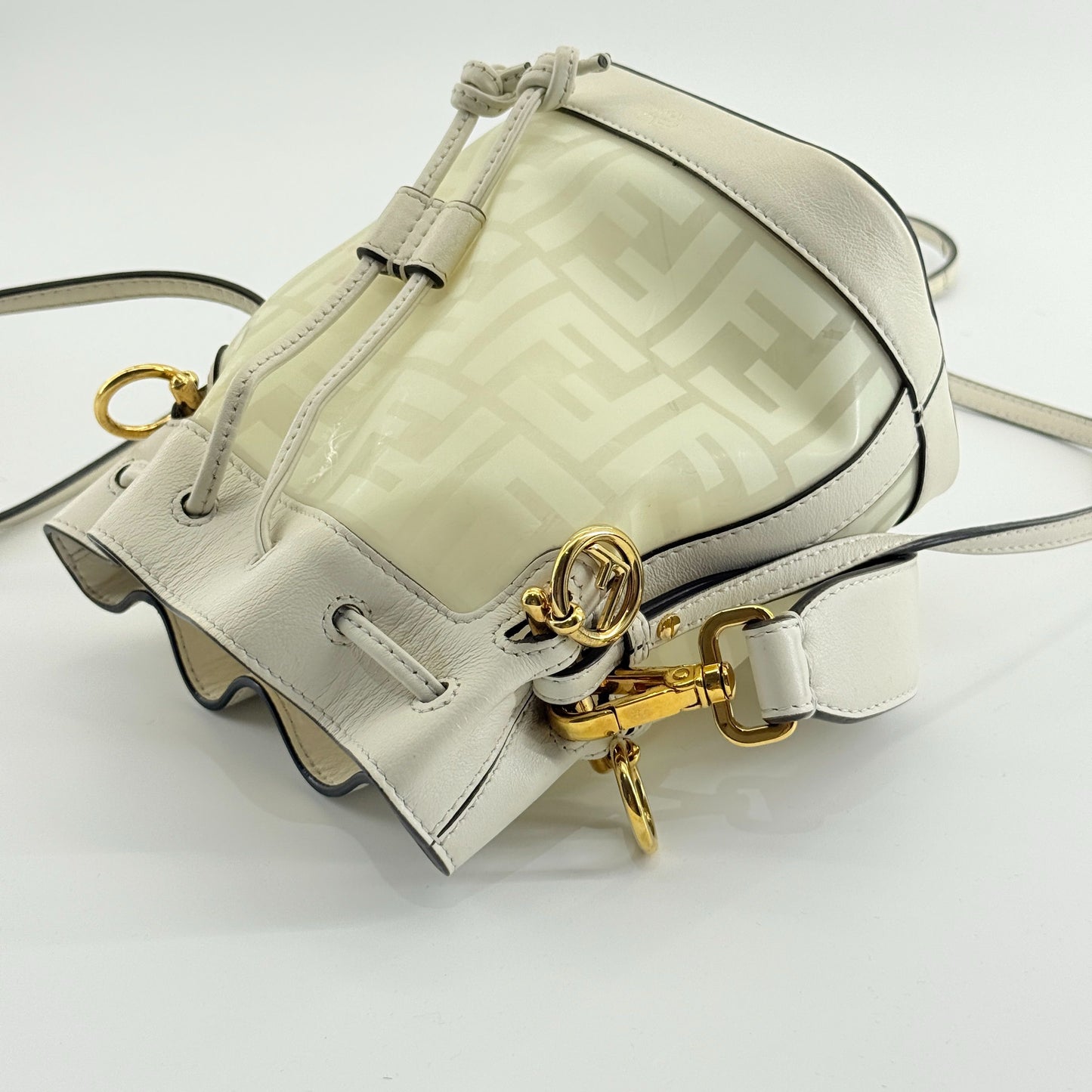 Fendi - Small Bucket Bag - PVC and Leather - White - (mini)