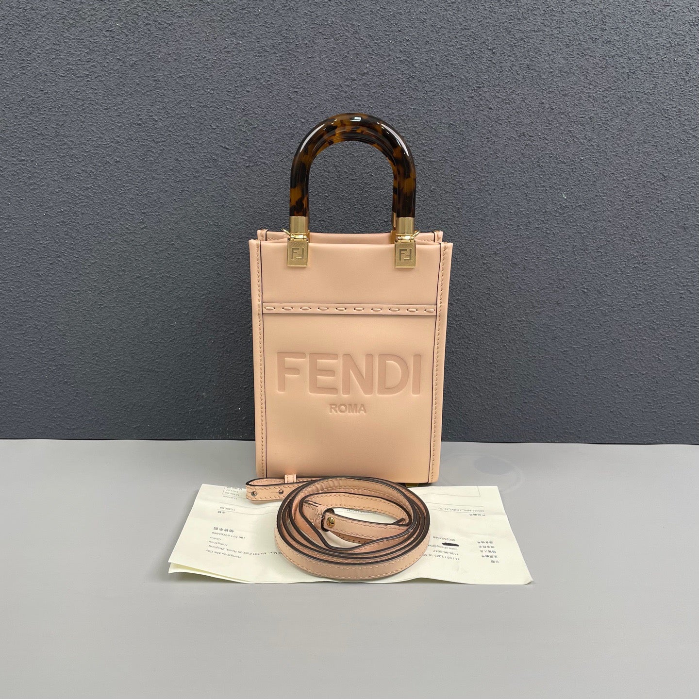 Fendi - Sunshine Mini Tote Bag - Leather - Pink - (mini)