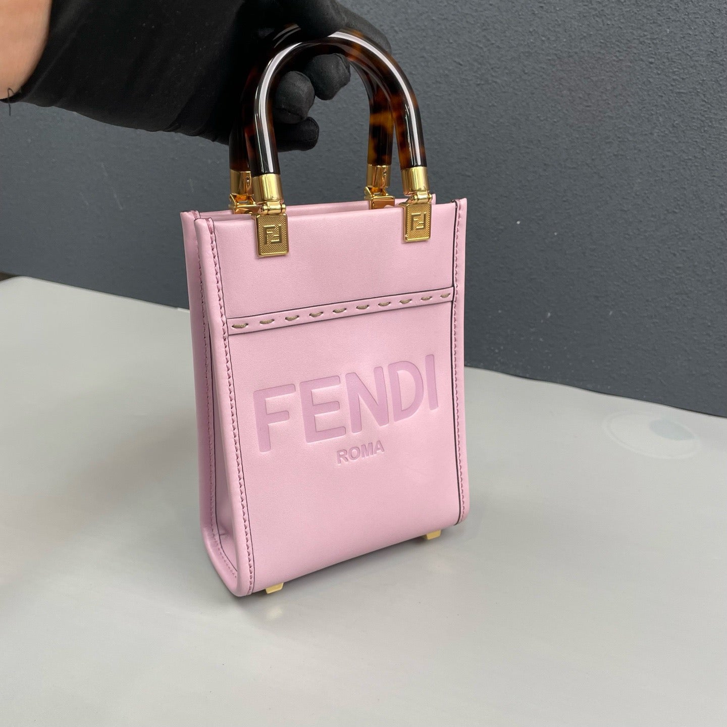 Fendi - Sunshine Mini Tote Bag - Leather - Pink Purple with Gold-Tone Hardware - (mini)