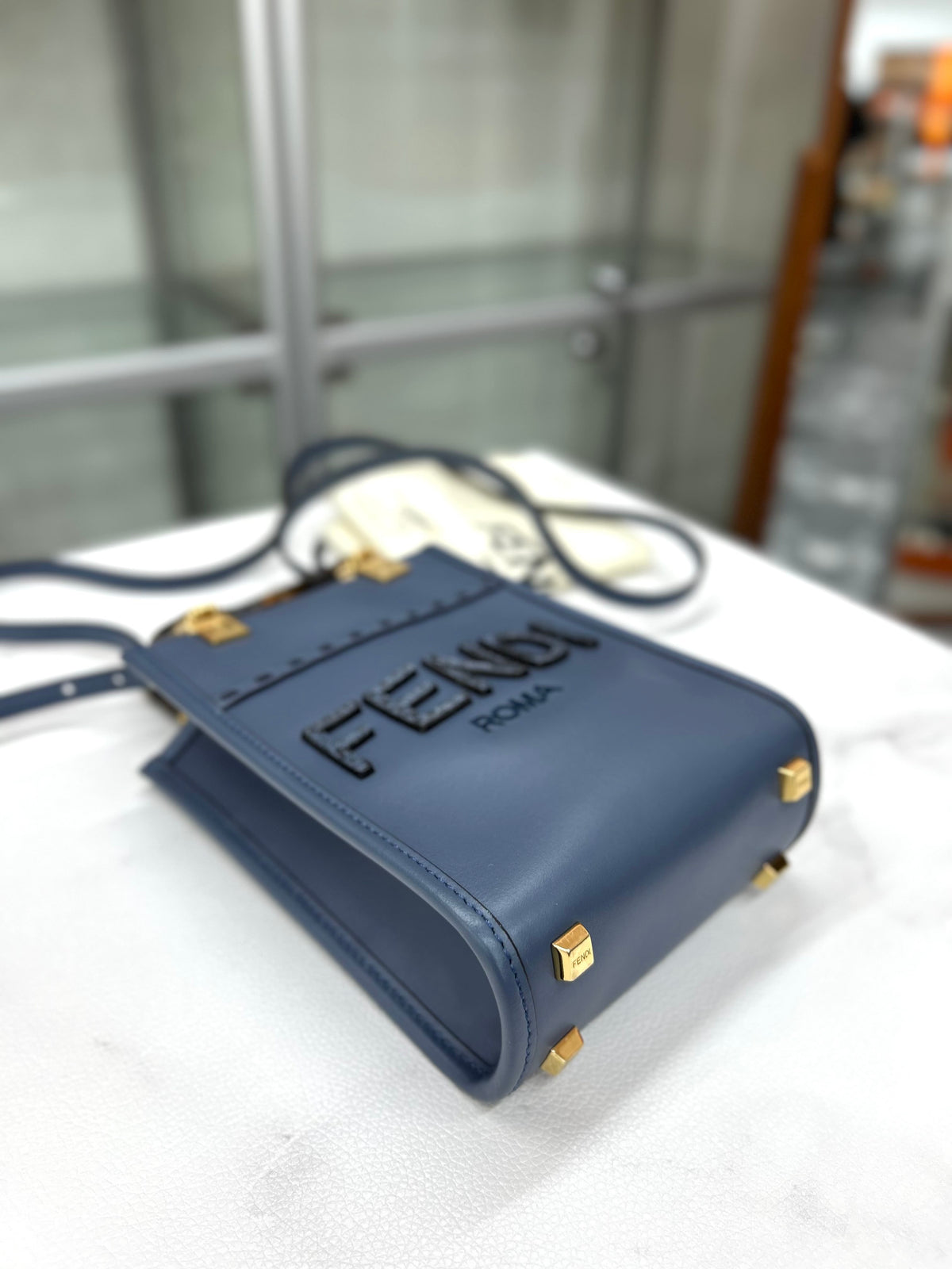 Fendi - Sunshine Shopper - Leather - Blue - (mini)