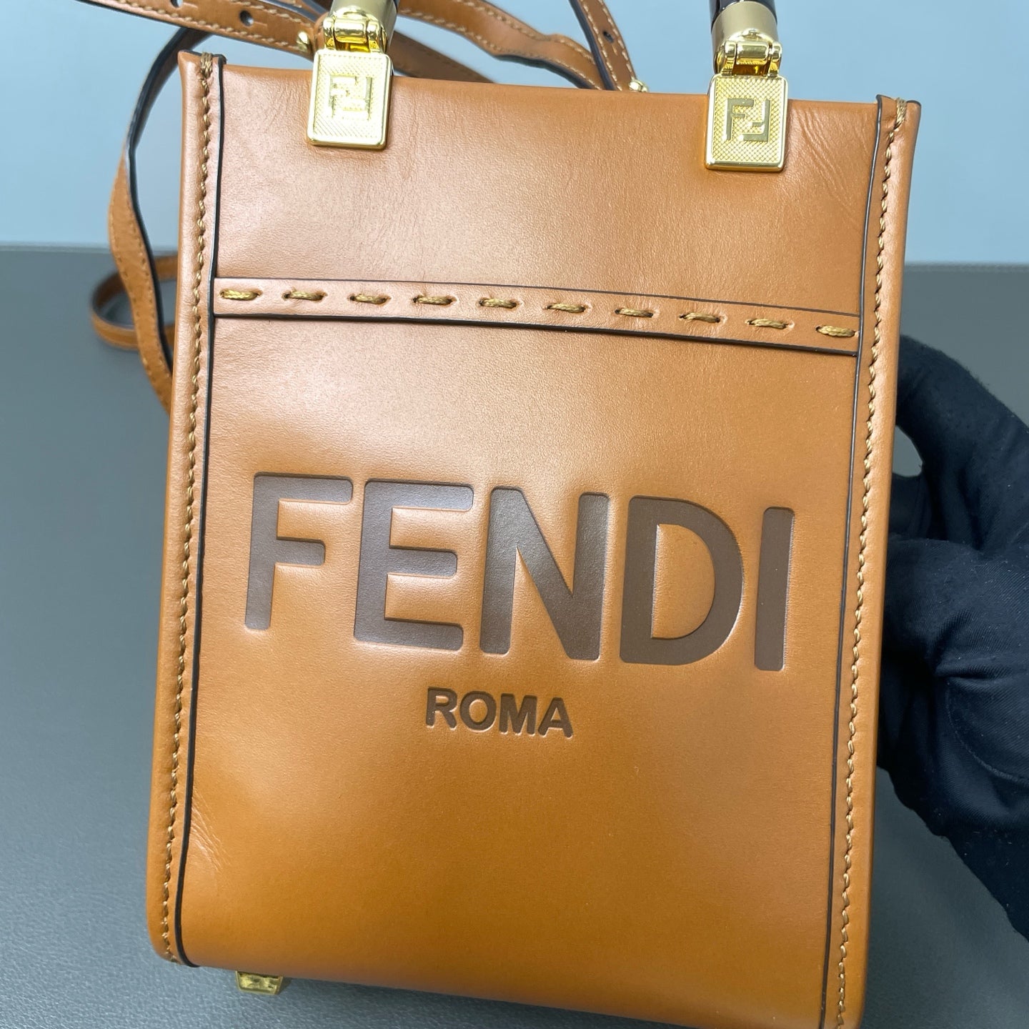 Fendi - Sunshine Shopper - Leather - Brown - (mini)