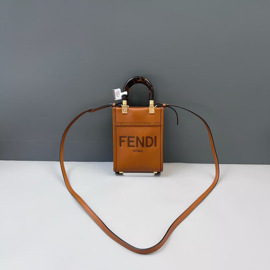 Fendi - Sunshine Shopper Mini - Leather - Brown - (Mini)