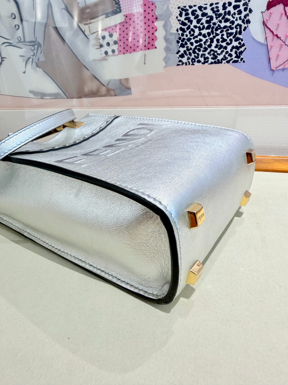 Fendi - Sunshine Shopper Mini - Leather - Silver - (mini)