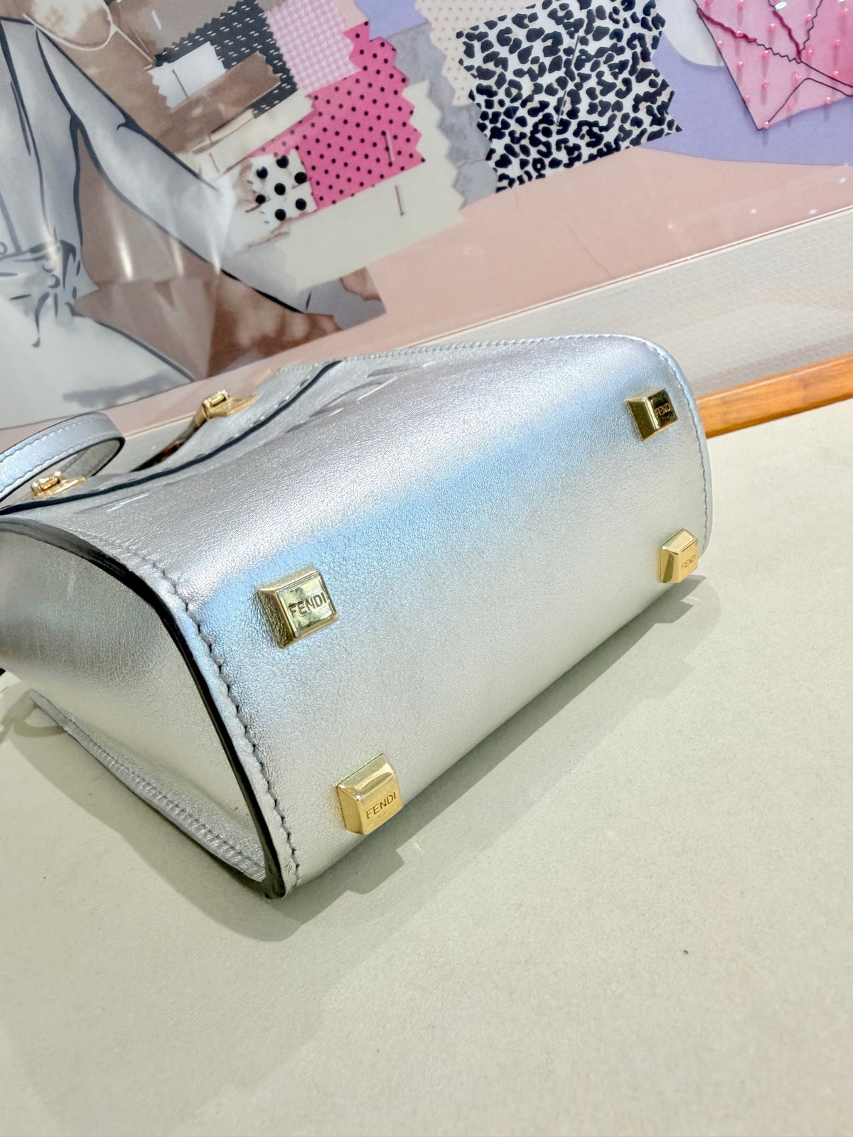 Fendi - Sunshine Shopper Mini - Leather - Silver - (mini)