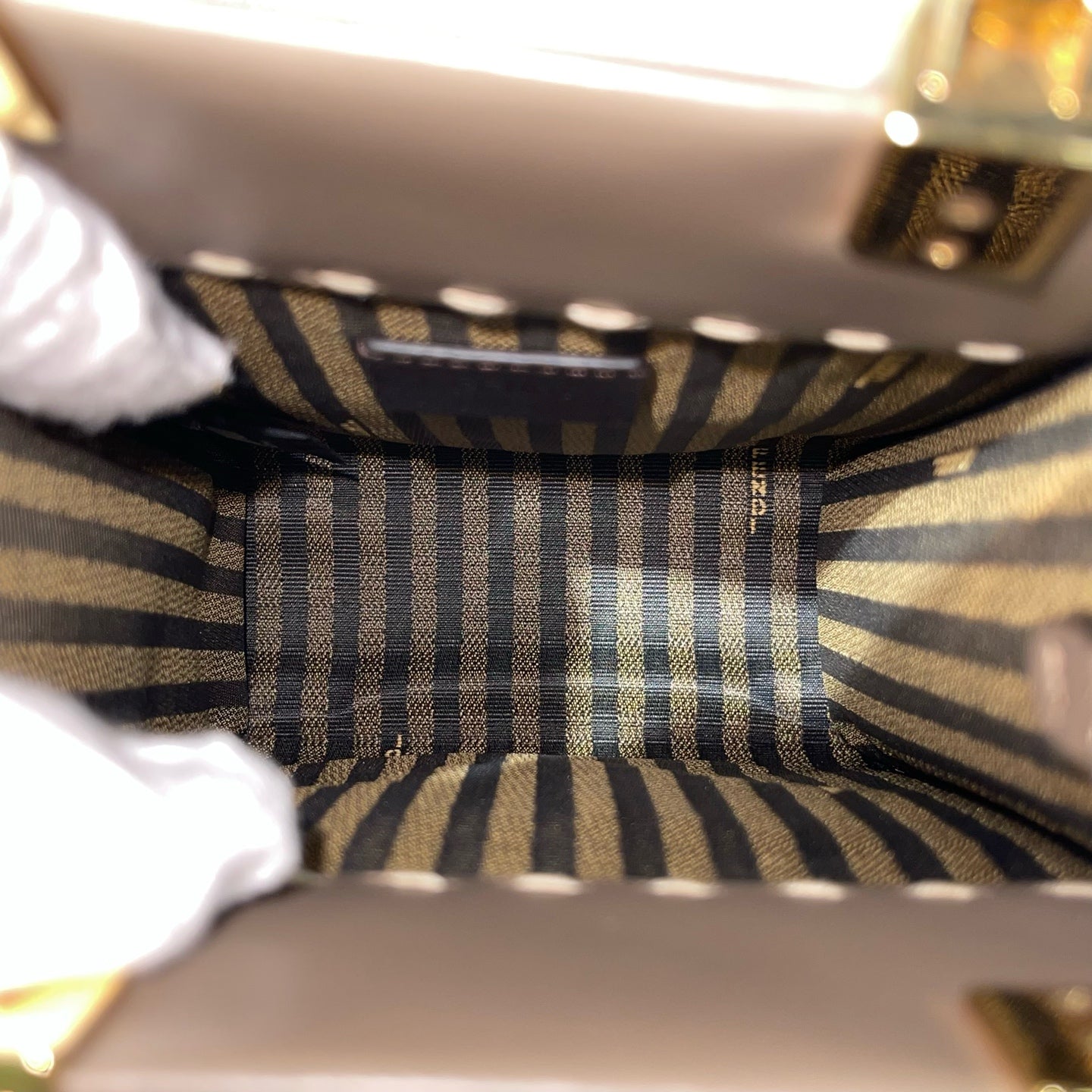 Fendi - Sunshine Shopper Mini Tote - Cowhide leather - Elephant Grey with Gold-Tone Hardware - (mini)