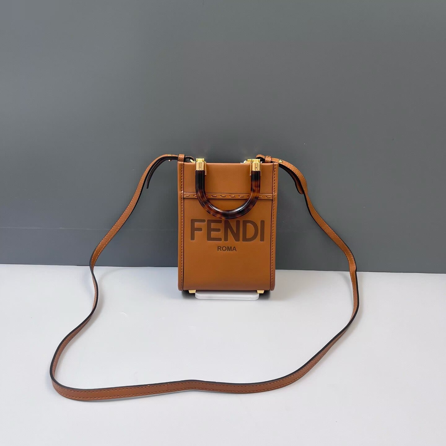 Fendi - Sunshine Shopper Nano - Leather - Brown - (Mini)