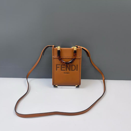 Fendi - Sunshine Shopper Nano - Leather - Brown - (Mini)