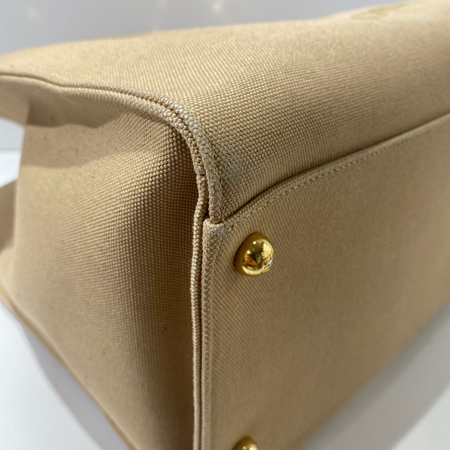 Fendi - Sunshine Tote Bag - Canvas and wood - Beige with Dark Brown Accents - (medium)