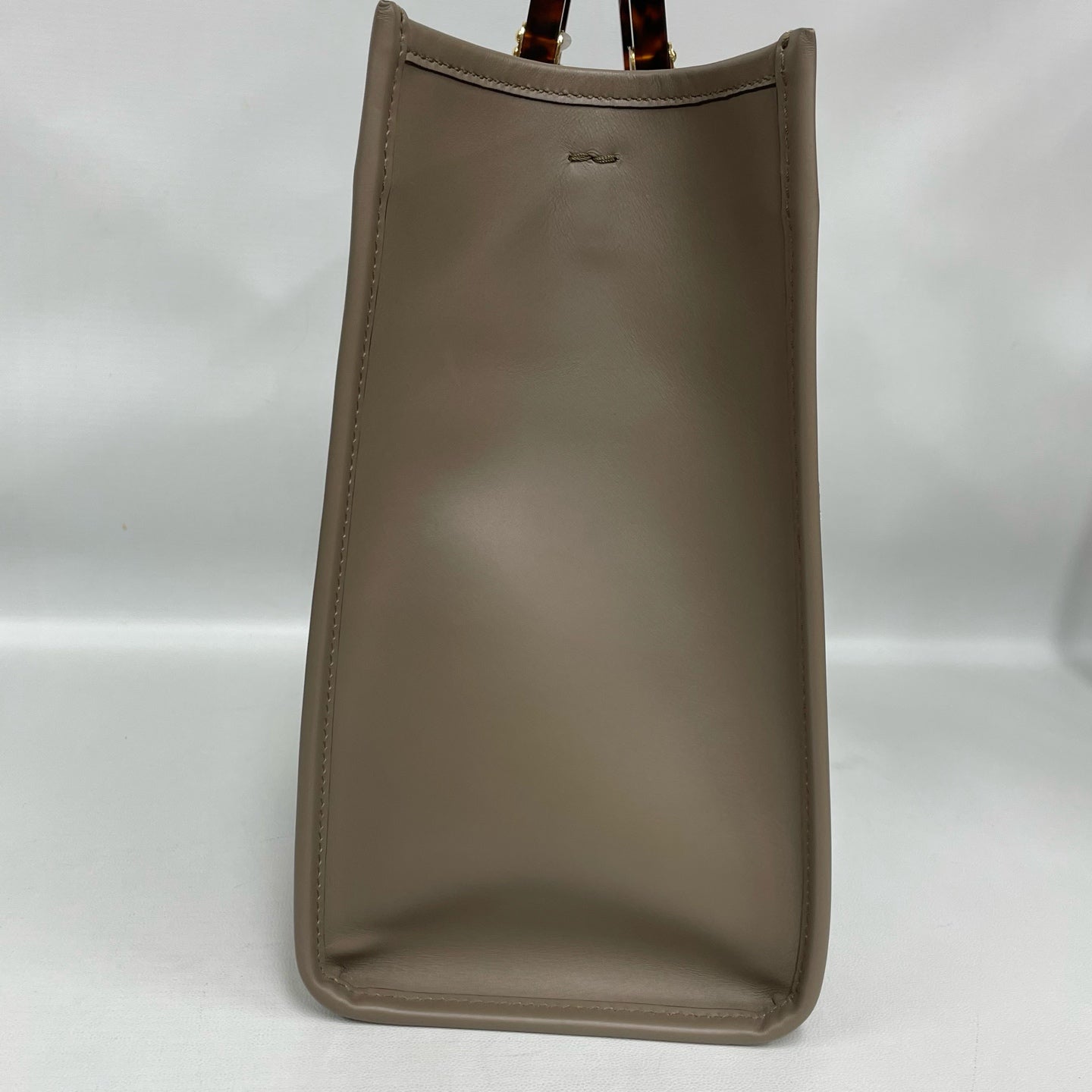 Fendi - Tote - Leather with exotic python detailing and resin handles - Beige with brown tortoise-shell handles - (Medium)