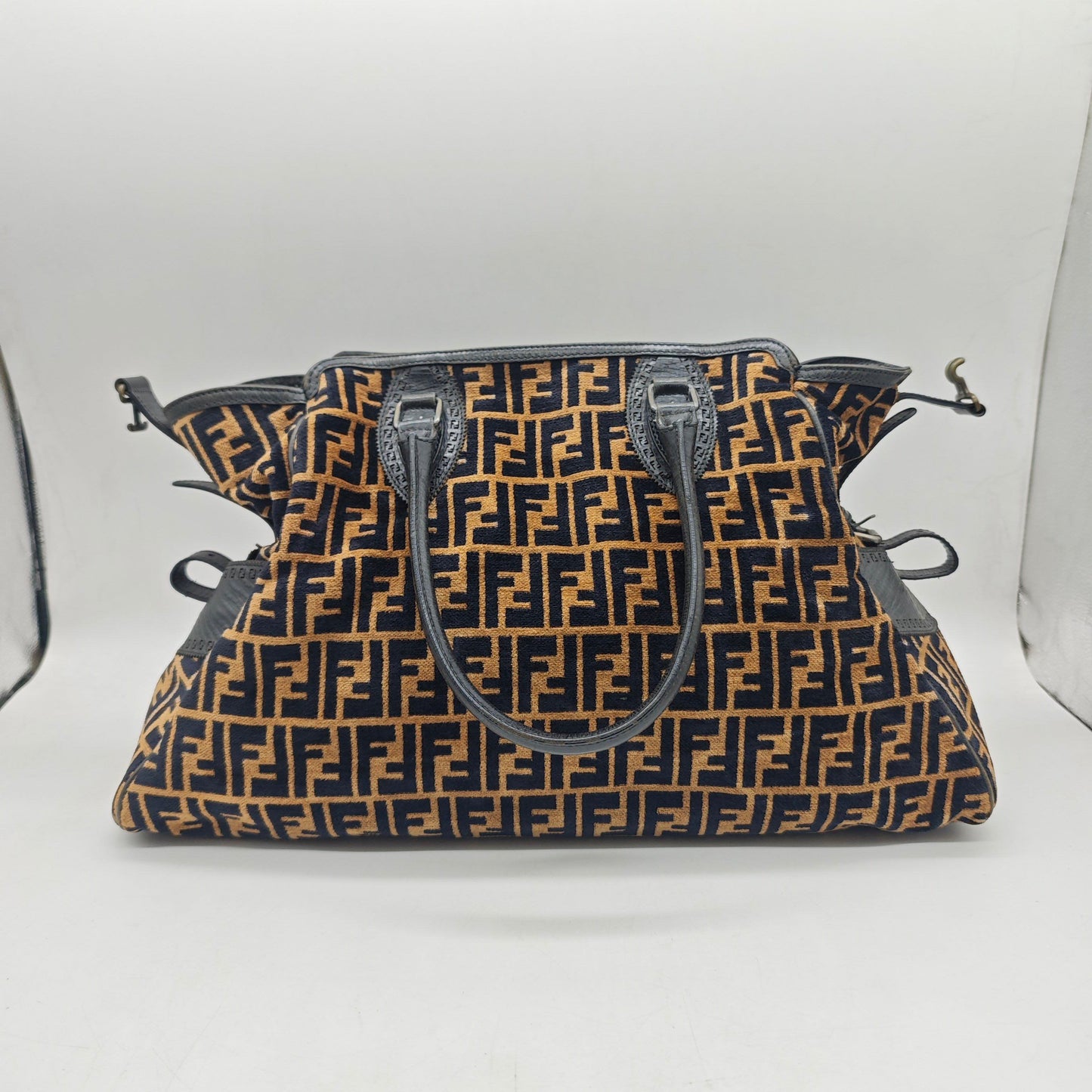 Fendi - Zucca Flocked 'Big Bag' Travel Tote - Flocked velvet and Leather - Brown and Black - (Large)