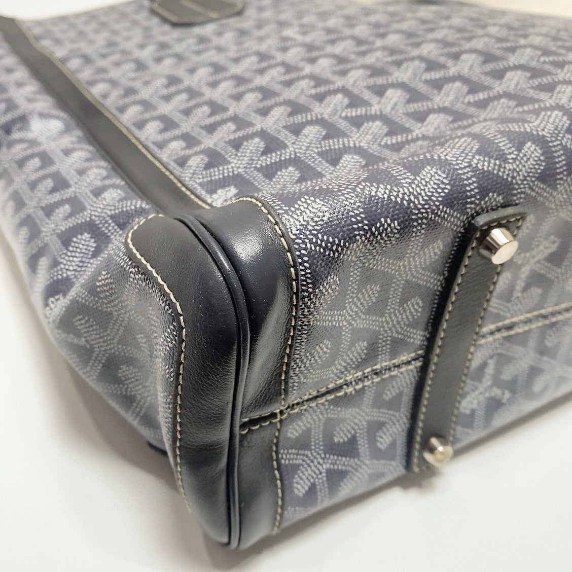 Goyard - Ambassade Tote Bag - Goyardine canvas with leather trim - Grey - (large)