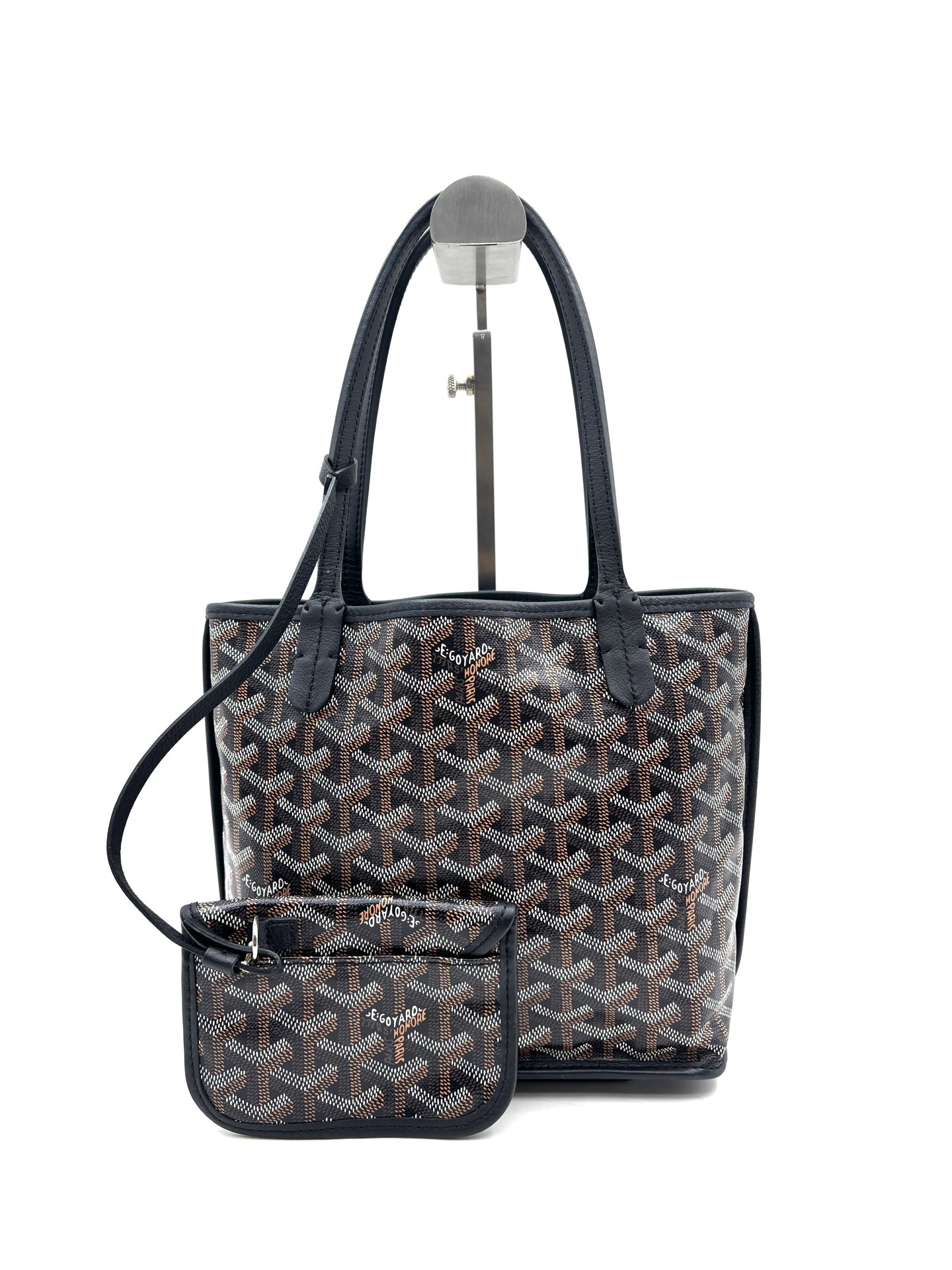 Goyard - Anjou - Goyardine canvas with cowhide leather trim - Black - (mini)