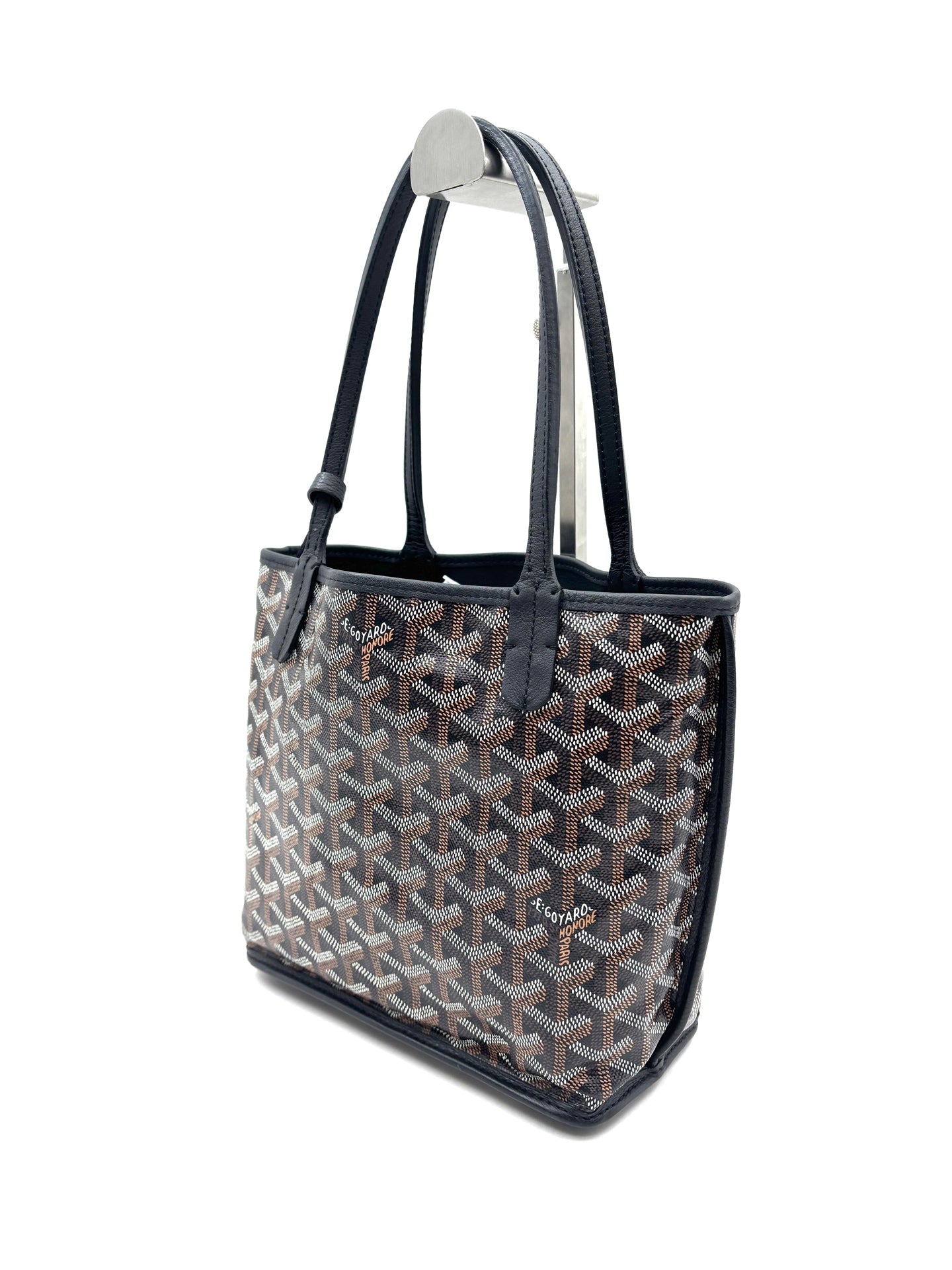 Goyard - Anjou - Goyardine canvas with cowhide leather trim - Black - (mini)