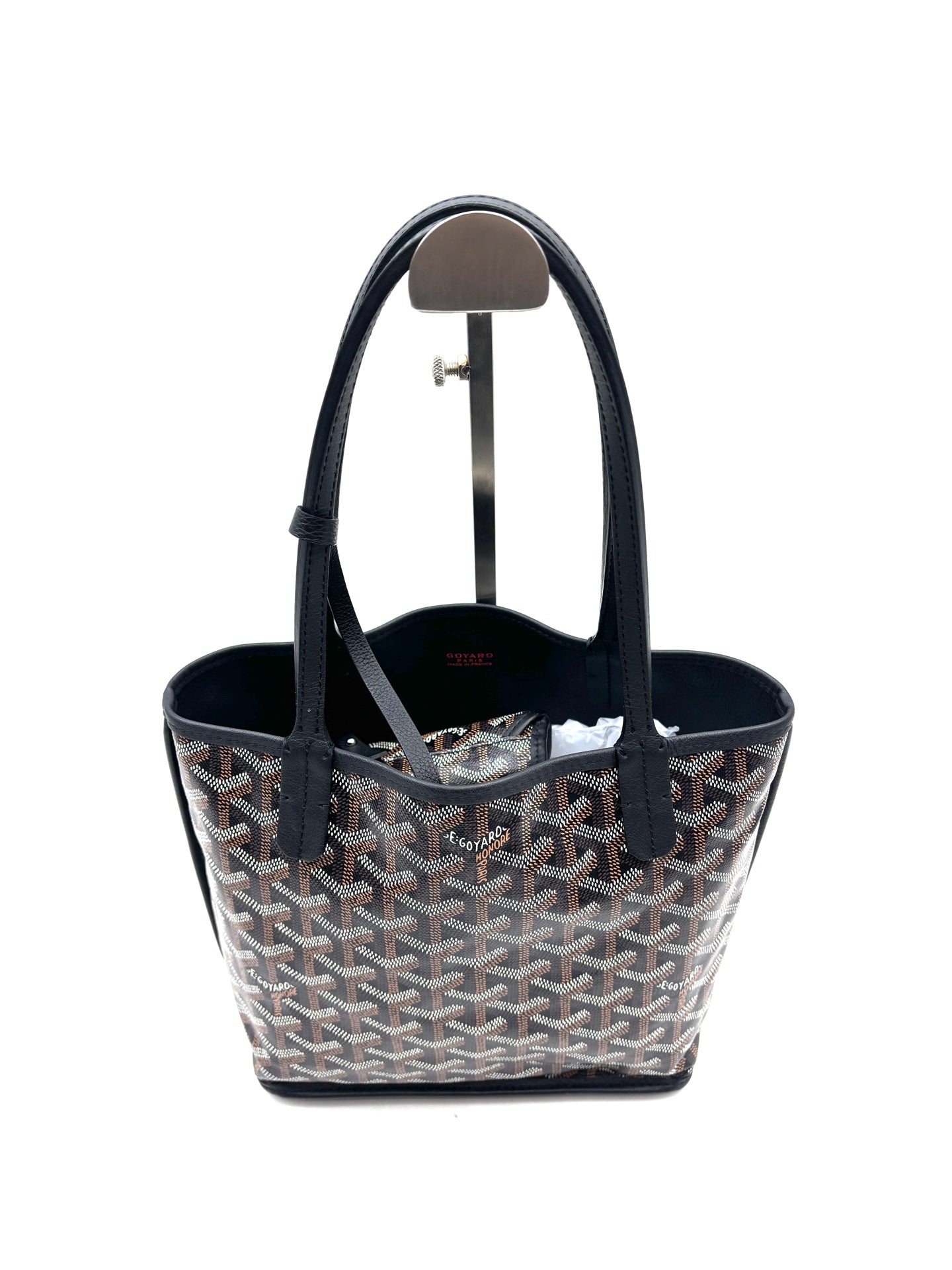 Goyard - Anjou - Goyardine canvas with cowhide leather trim - Black - (mini)