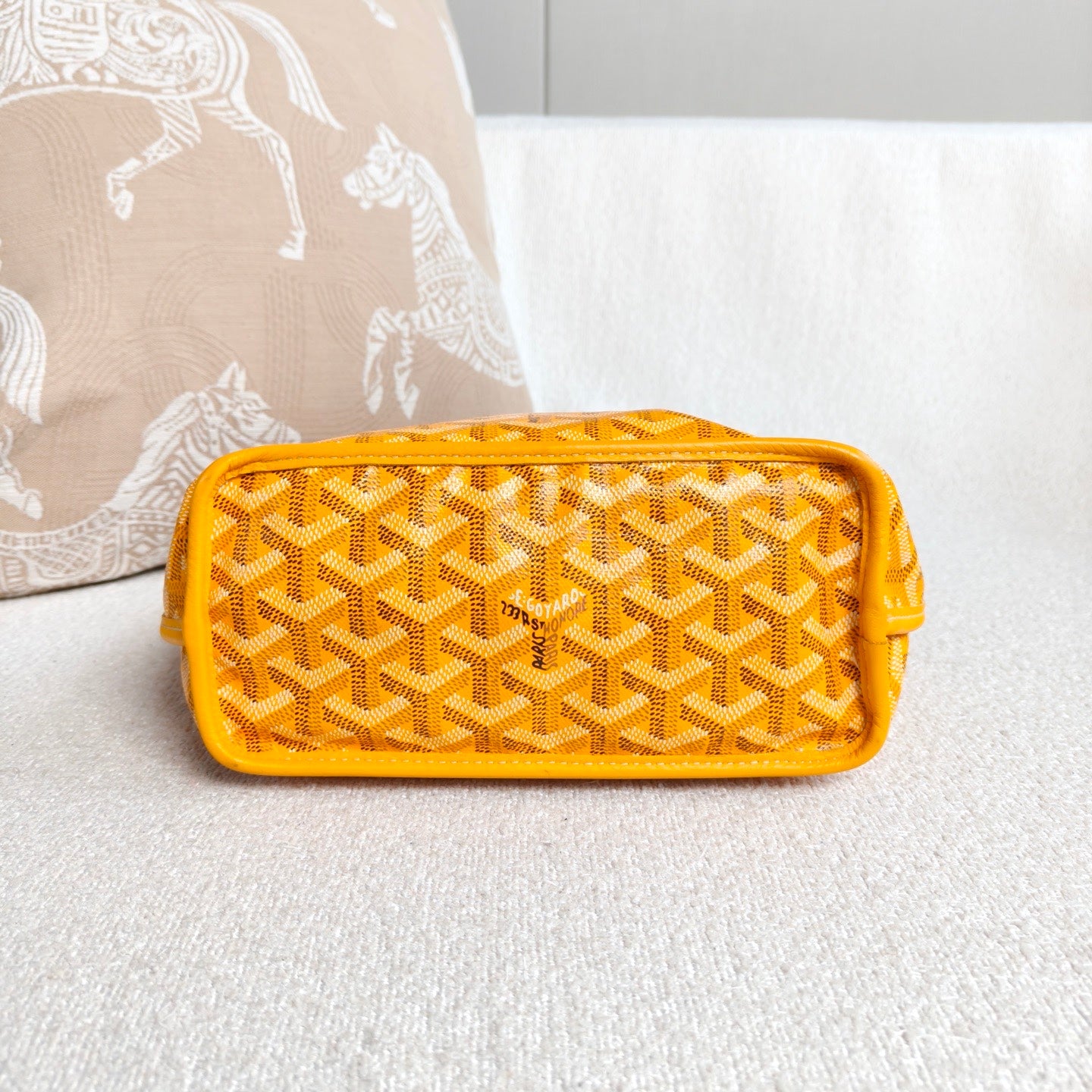 Goyard - Anjou Mini Tote - Goyardine canvas with leather trim and interior lining - Yellow - (mini)