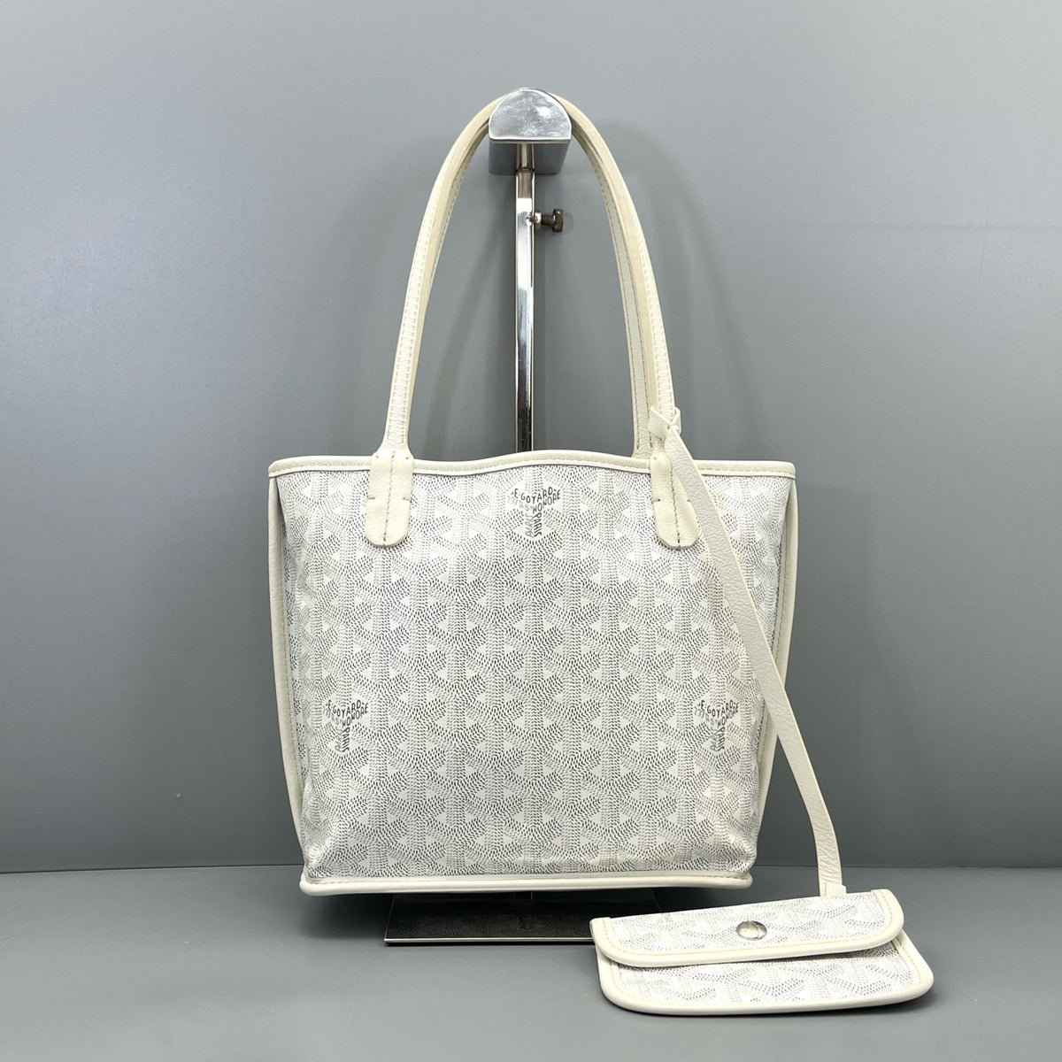 Goyard - Anjou Mini Tote with Pouch - Cloth - White - (mini)