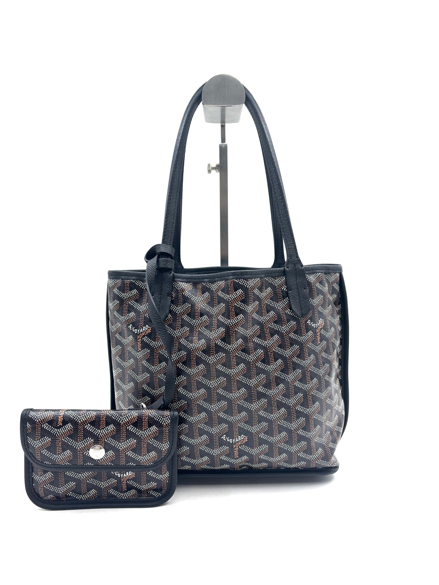 Goyard - Anjou Reversible Mini Tote Bag - Goyardine canvas and cowhide leather - Black - (mini)