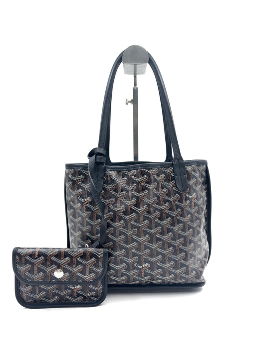 Goyard - Anjou Reversible Mini Tote Bag - Goyardine canvas and cowhide leather - Black - (mini)