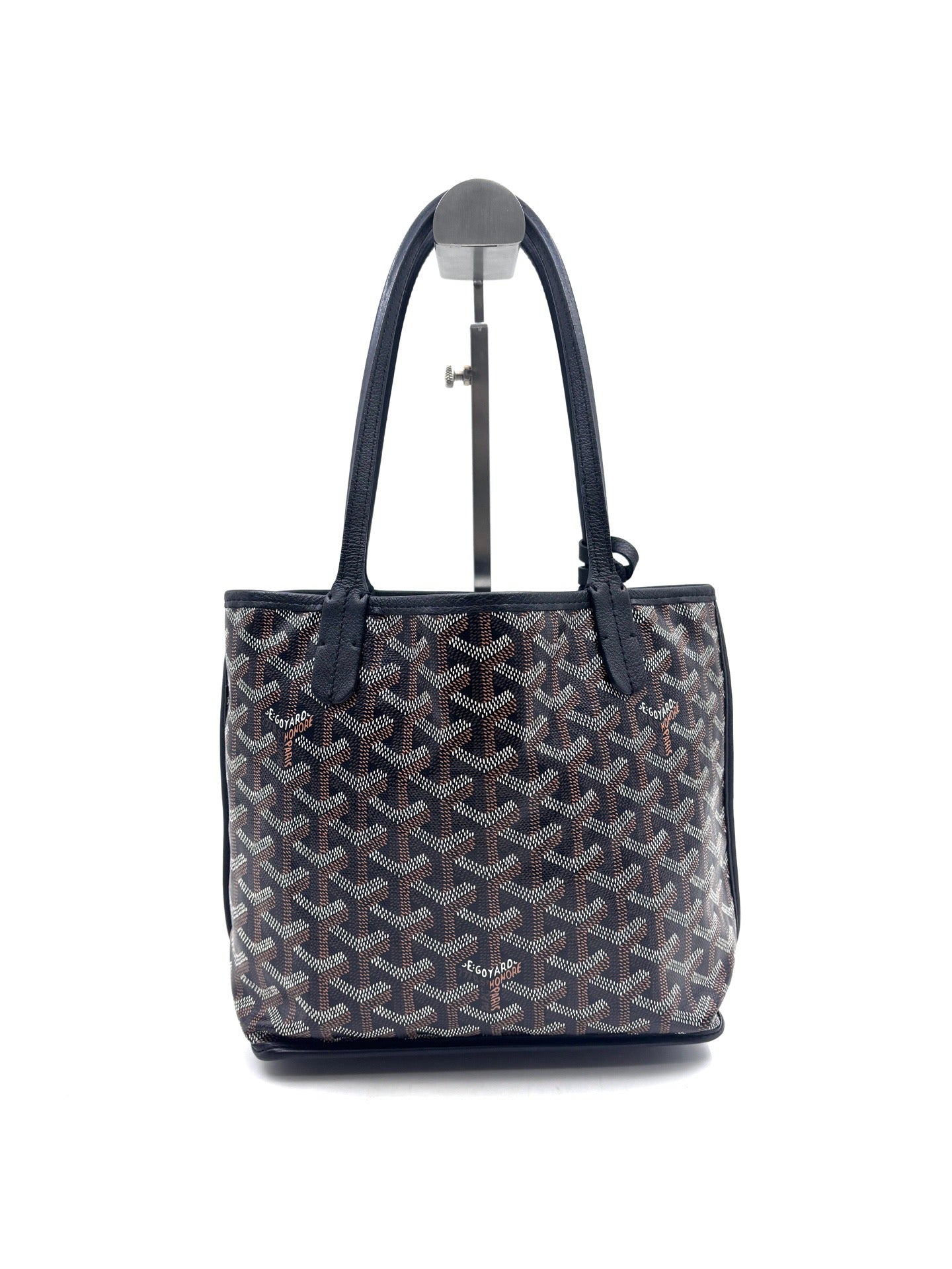 Goyard - Anjou Reversible Mini Tote Bag - Goyardine canvas and cowhide leather - Black - (mini)