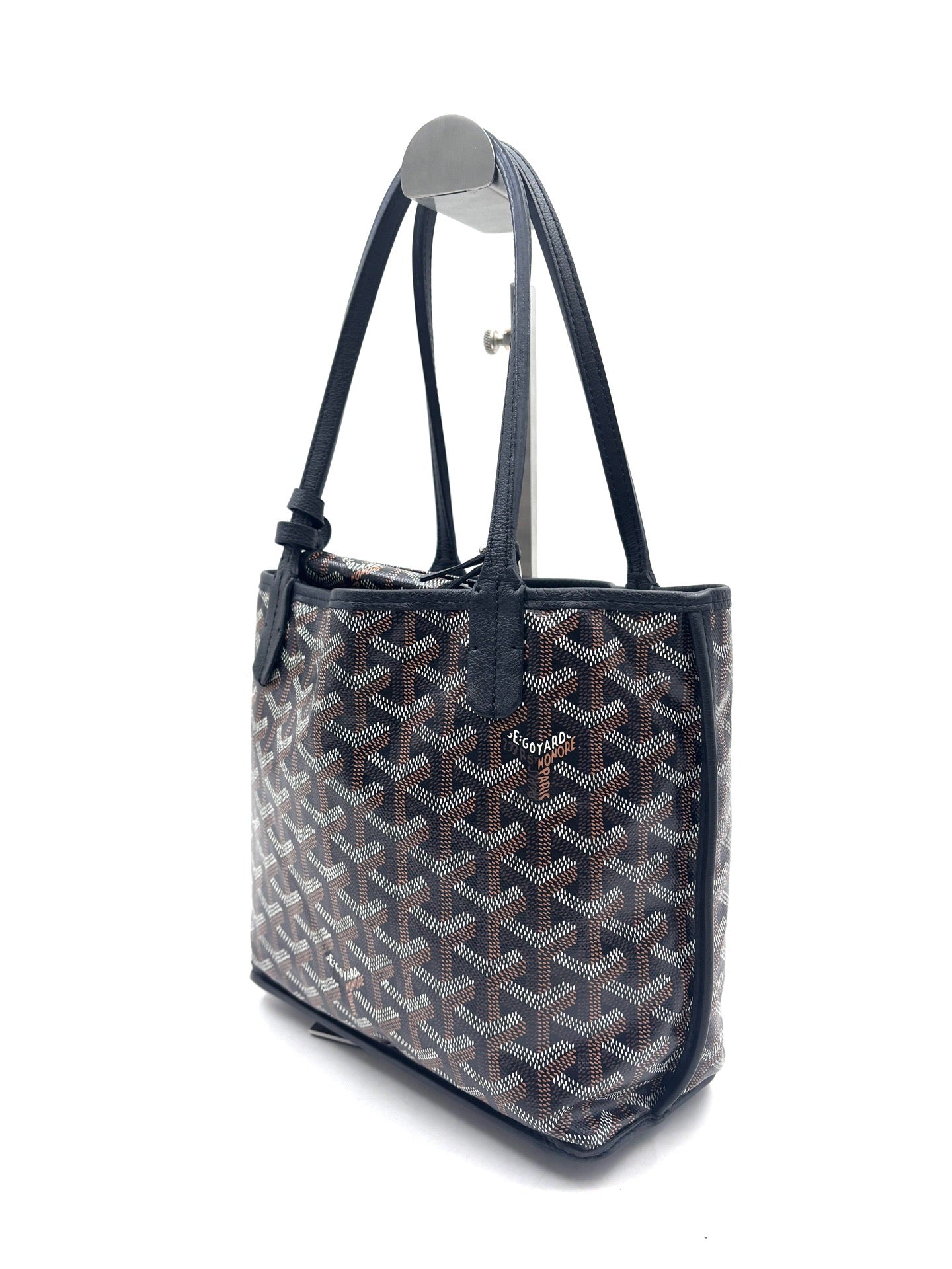 Goyard - Anjou Reversible Mini Tote Bag - Goyardine canvas and cowhide leather - Black - (mini)