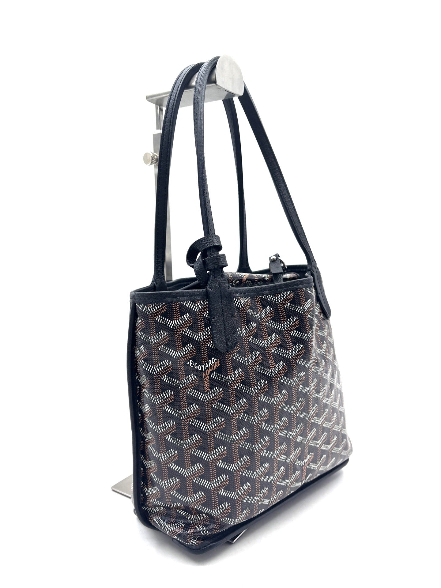 Goyard - Anjou Reversible Mini Tote Bag - Goyardine canvas and cowhide leather - Black - (mini)