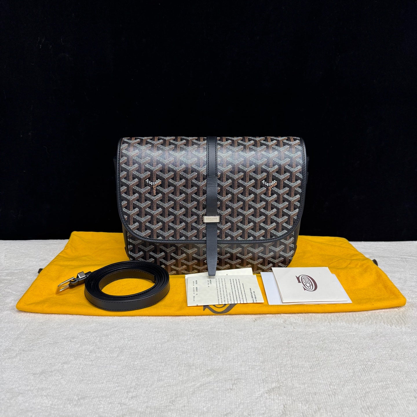 Goyard - Belvedere - Goyardine canvas with leather trim - Black - (medium)