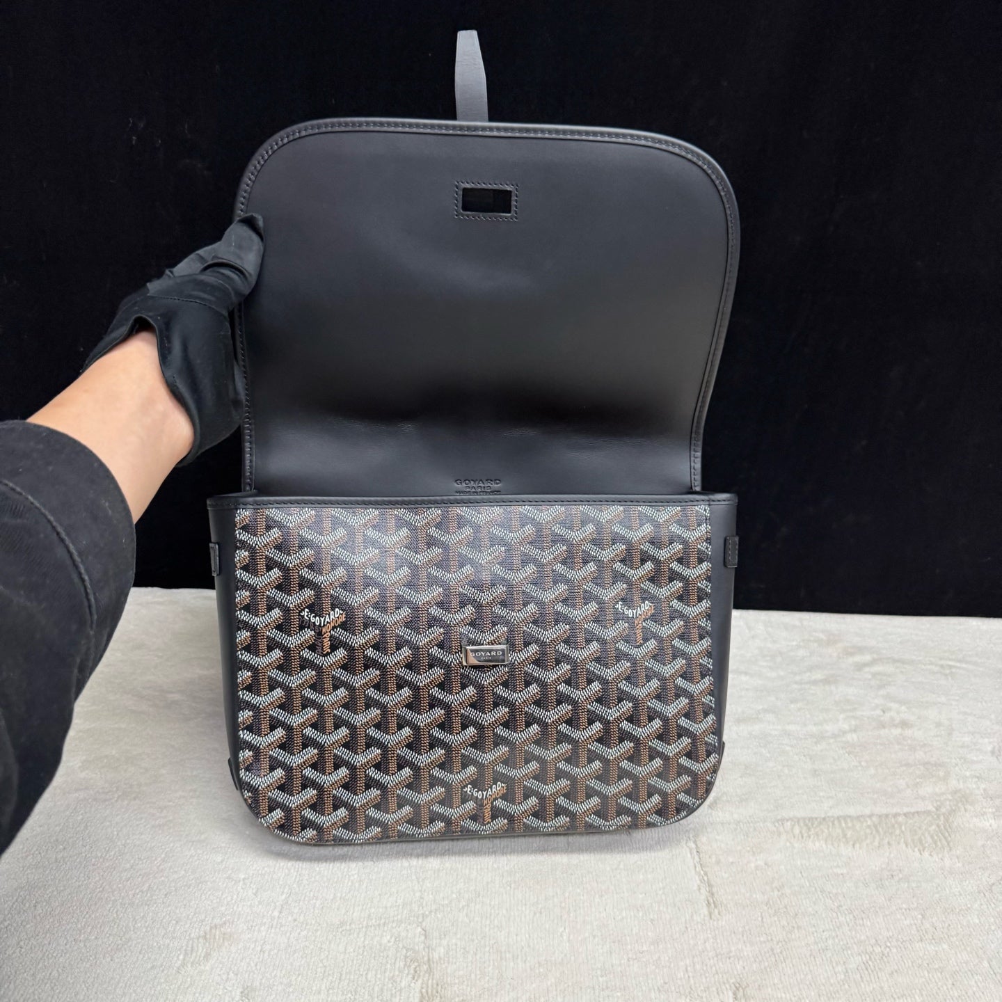 Goyard - Belvedere - Goyardine canvas with leather trim - Black - (medium)