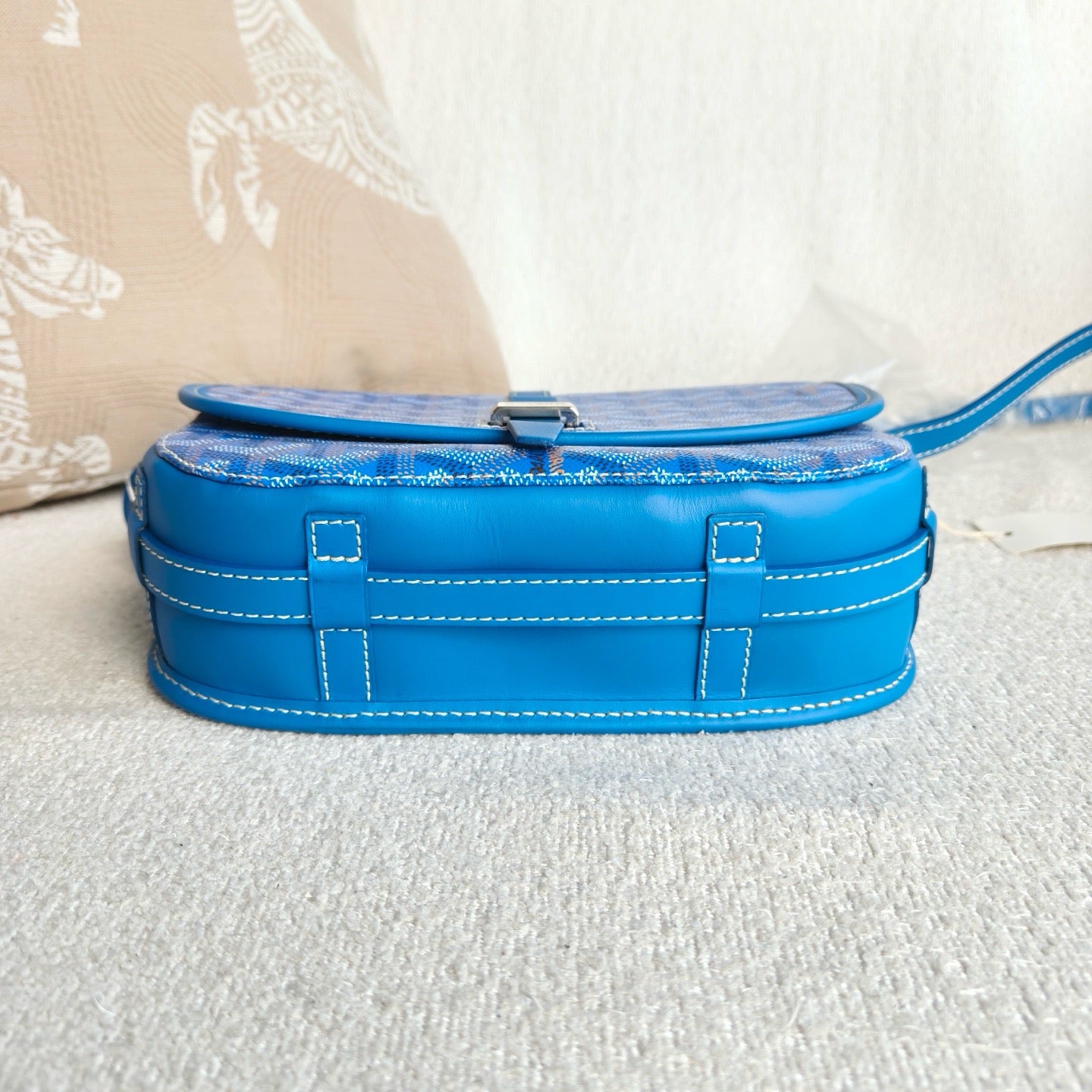 Goyard - Belvedere Messenger Bag Small - Goyardine canvas and leather trim - Blue - (small)