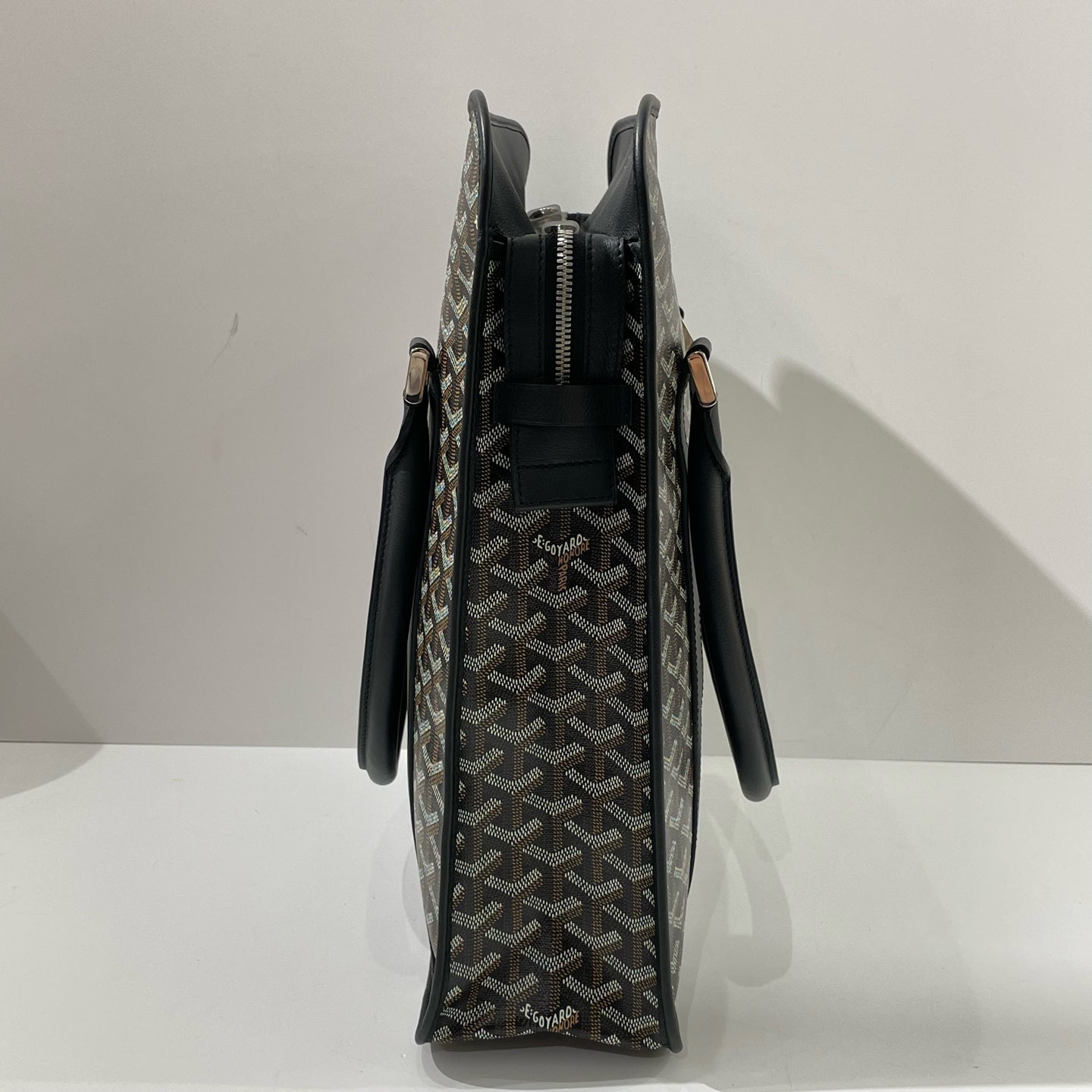 Goyard - Bourgogne - Goyardine canvas with leather trim - Black - (large)