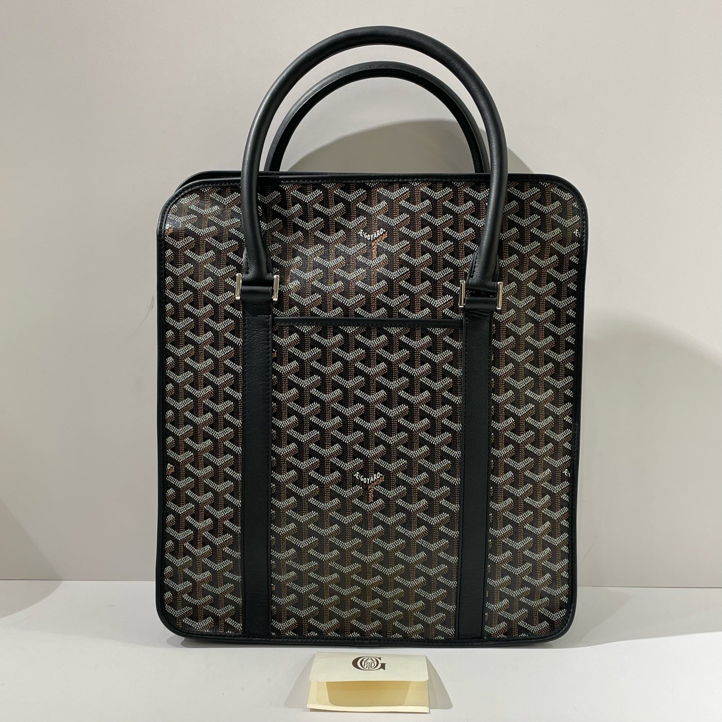 Goyard - Bourgogne - Goyardine canvas with leather trim - Black - (large)