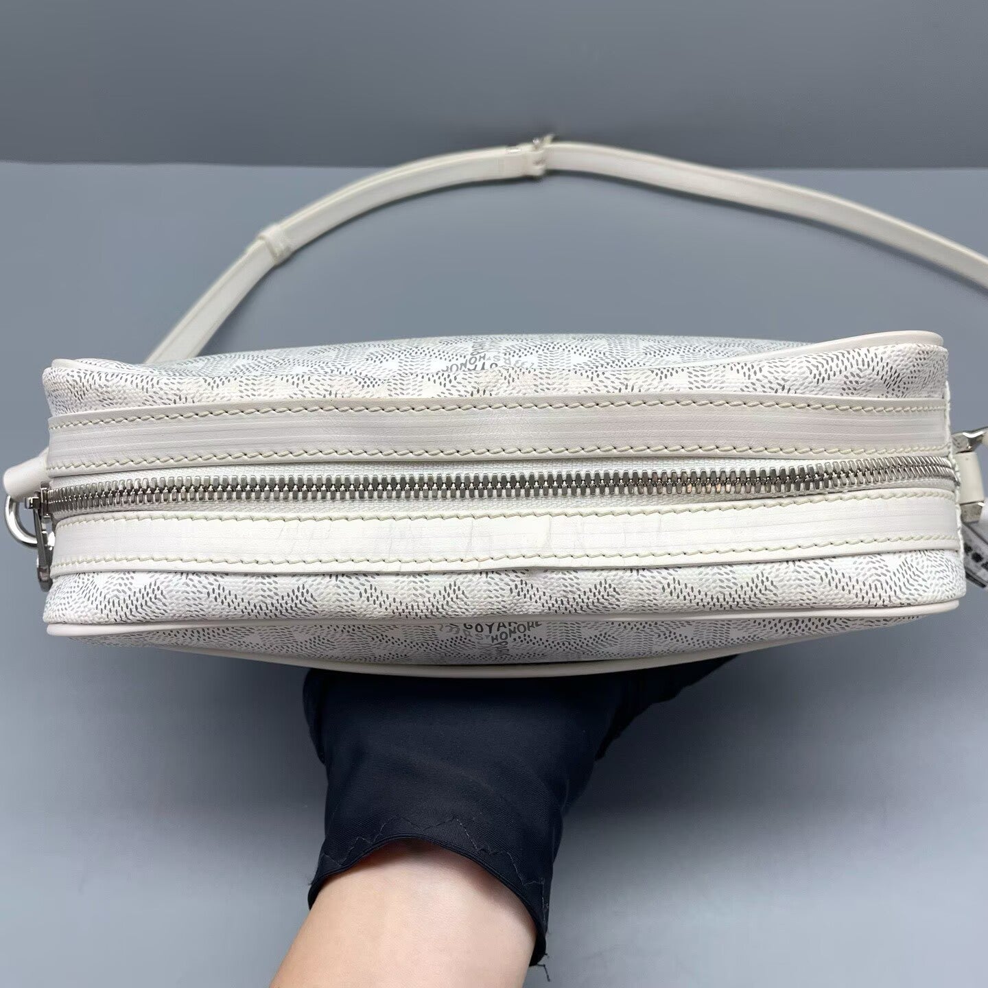 Goyard - Camera Bag - Goyardine canvas with leather trim - White - (small)