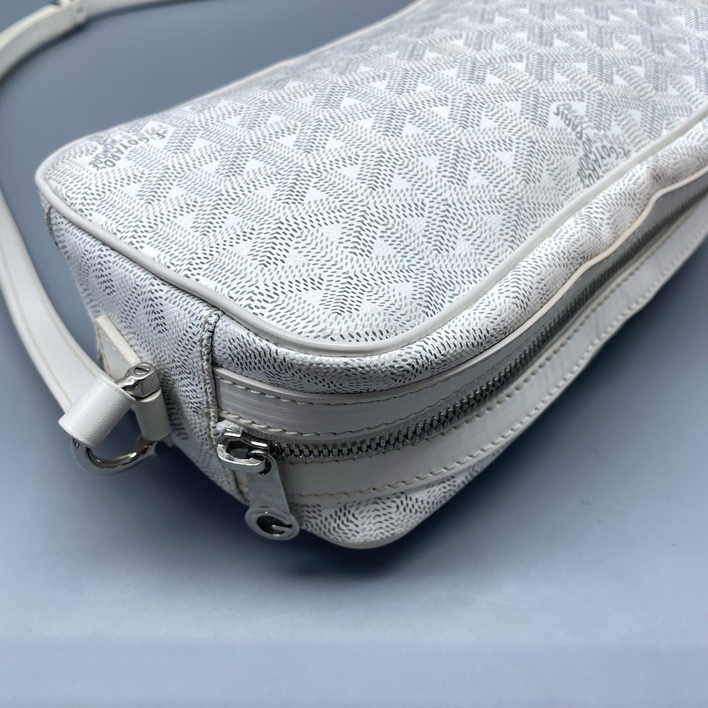 Goyard - Camera Bag - Goyardine canvas with leather trim - White - (small)