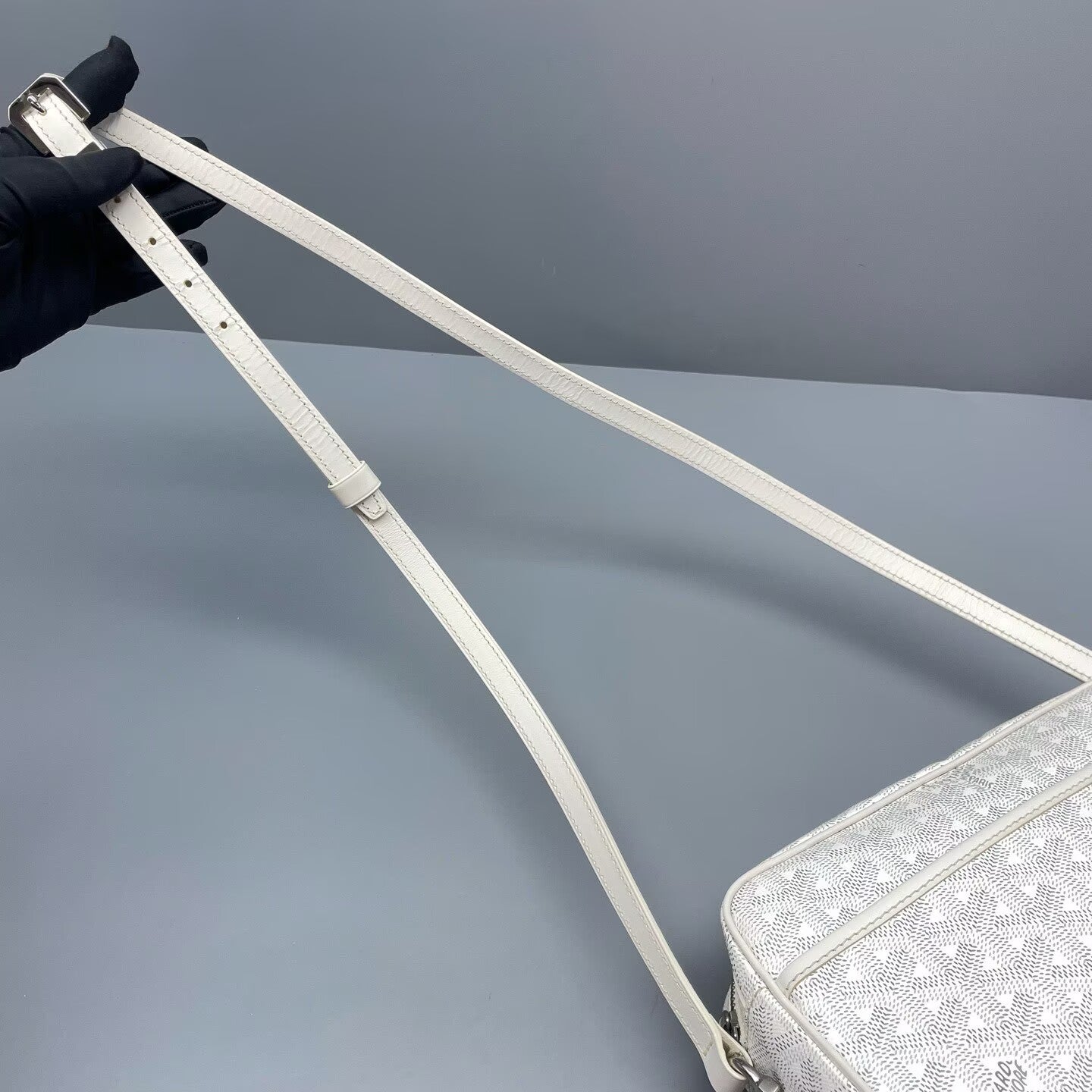 Goyard - Camera Bag - Goyardine canvas with leather trim - White - (small)