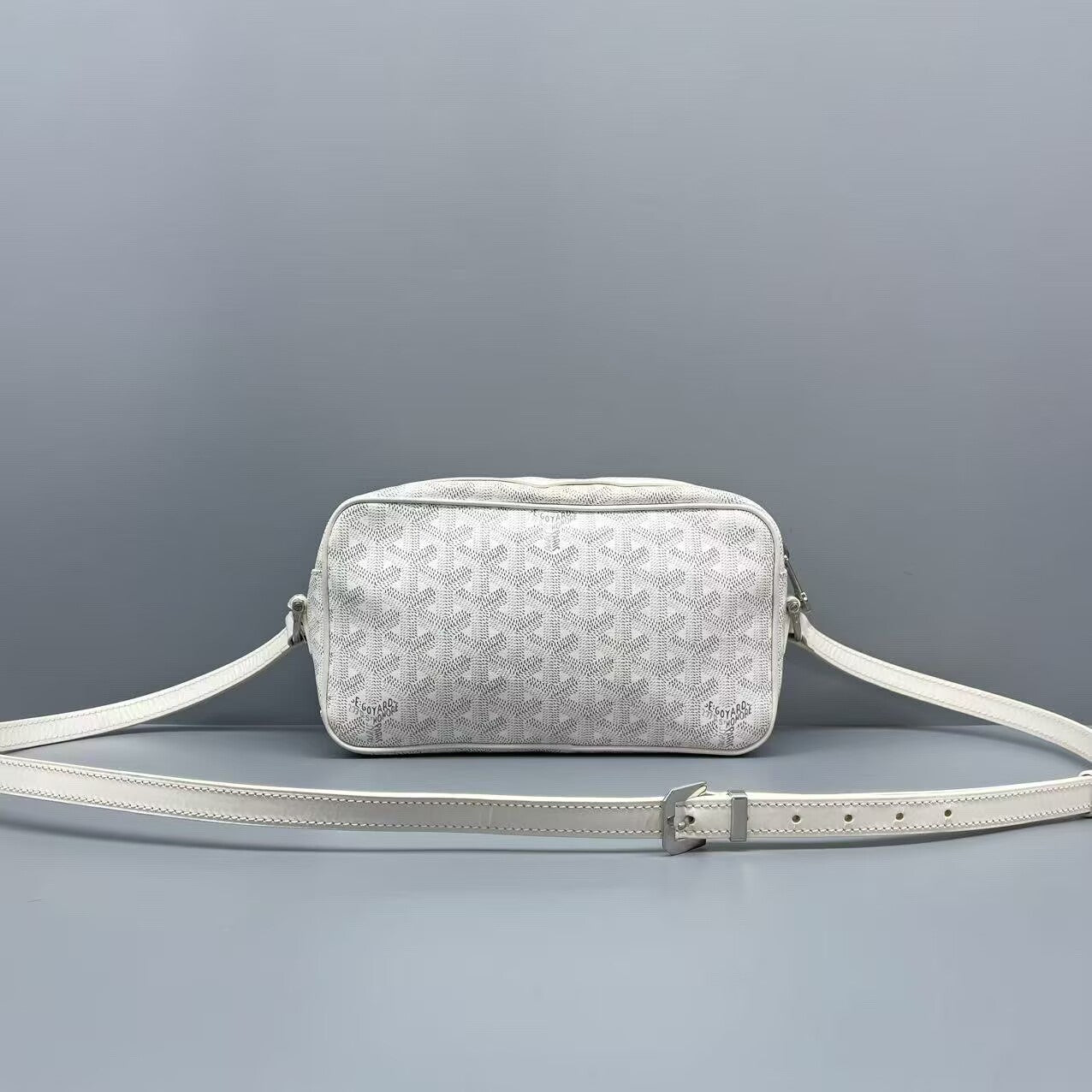 Goyard - Camera Bag - Goyardine canvas with leather trim - White - (small)