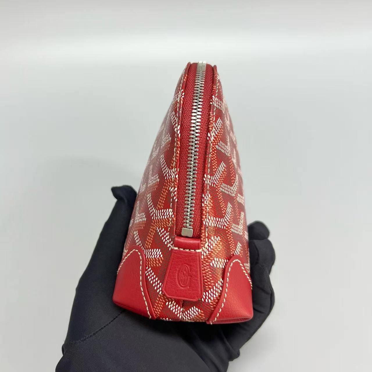 Goyard - Cosmetic Pouch / Clutch - Goyardine canvas with leather trim - Red - (small)