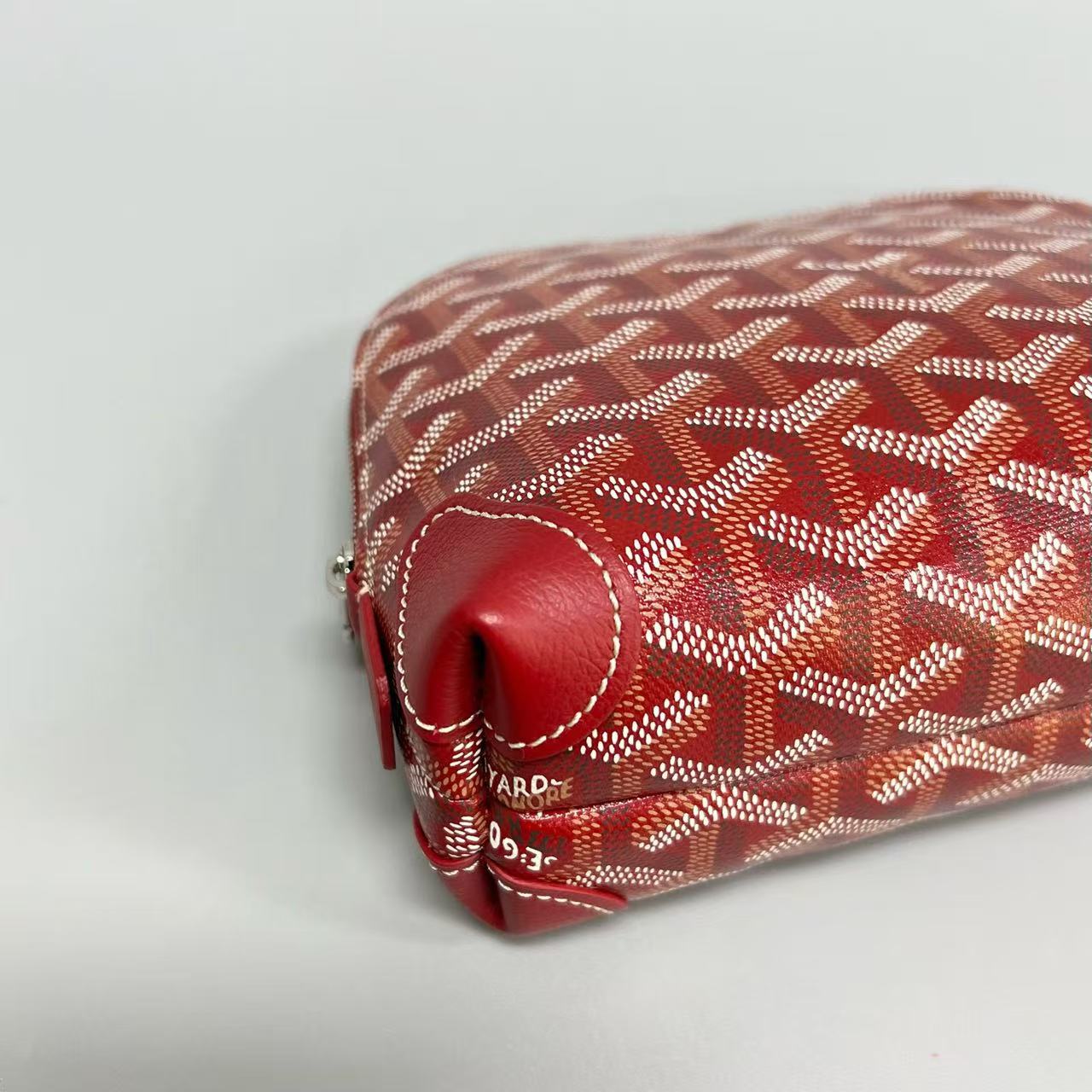 Goyard - Cosmetic Pouch / Clutch - Goyardine canvas with leather trim - Red - (small)