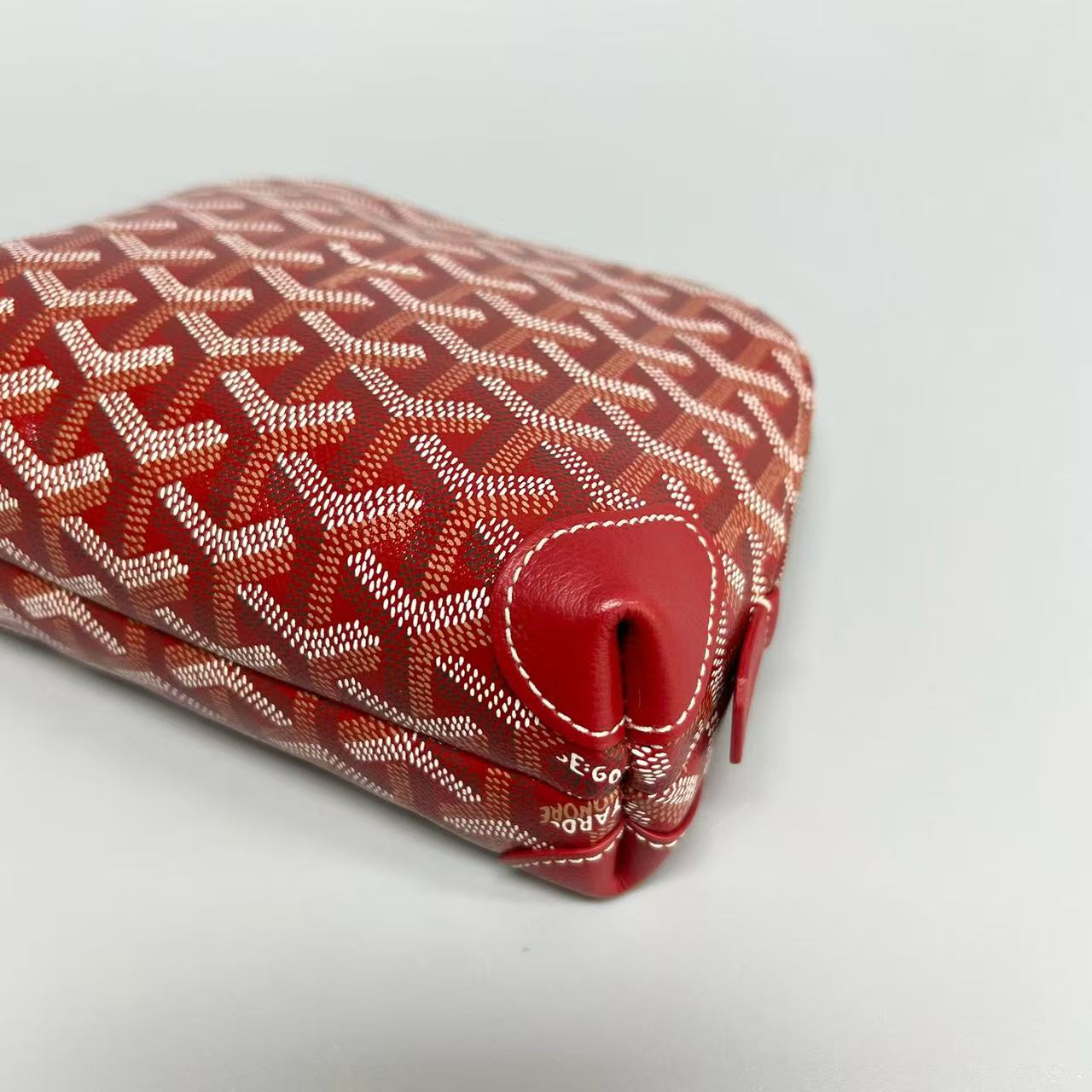 Goyard - Cosmetic Pouch / Clutch - Goyardine canvas with leather trim - Red - (small)