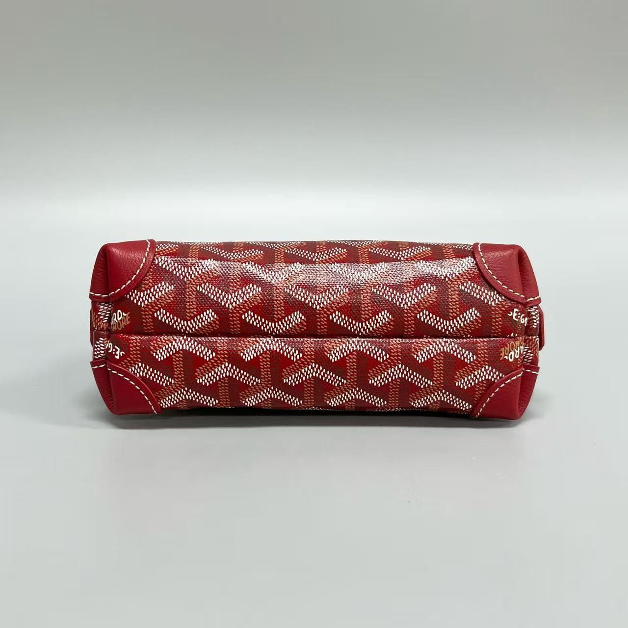 Goyard - Cosmetic Pouch / Clutch - Goyardine canvas with leather trim - Red - (small)