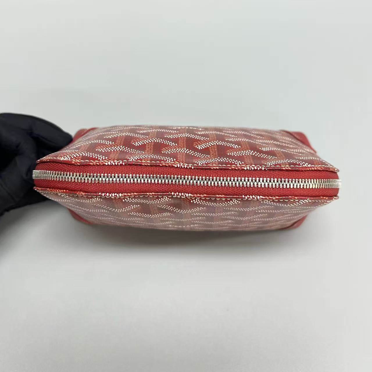 Goyard - Cosmetic Pouch / Clutch - Goyardine canvas with leather trim - Red - (small)