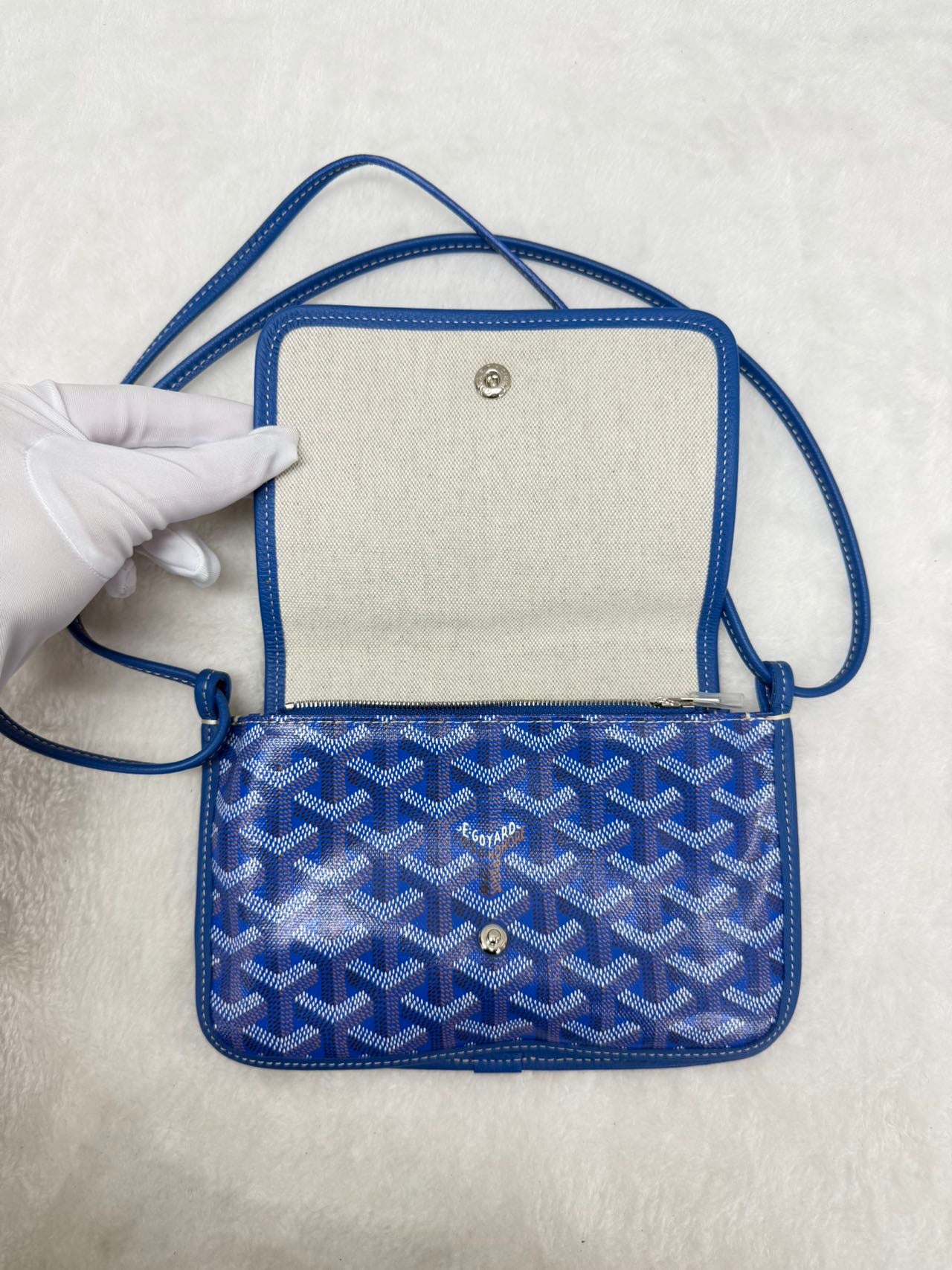 Goyard - Envelope Bag - Goyardine canvas and leather trim - Blue - (small)