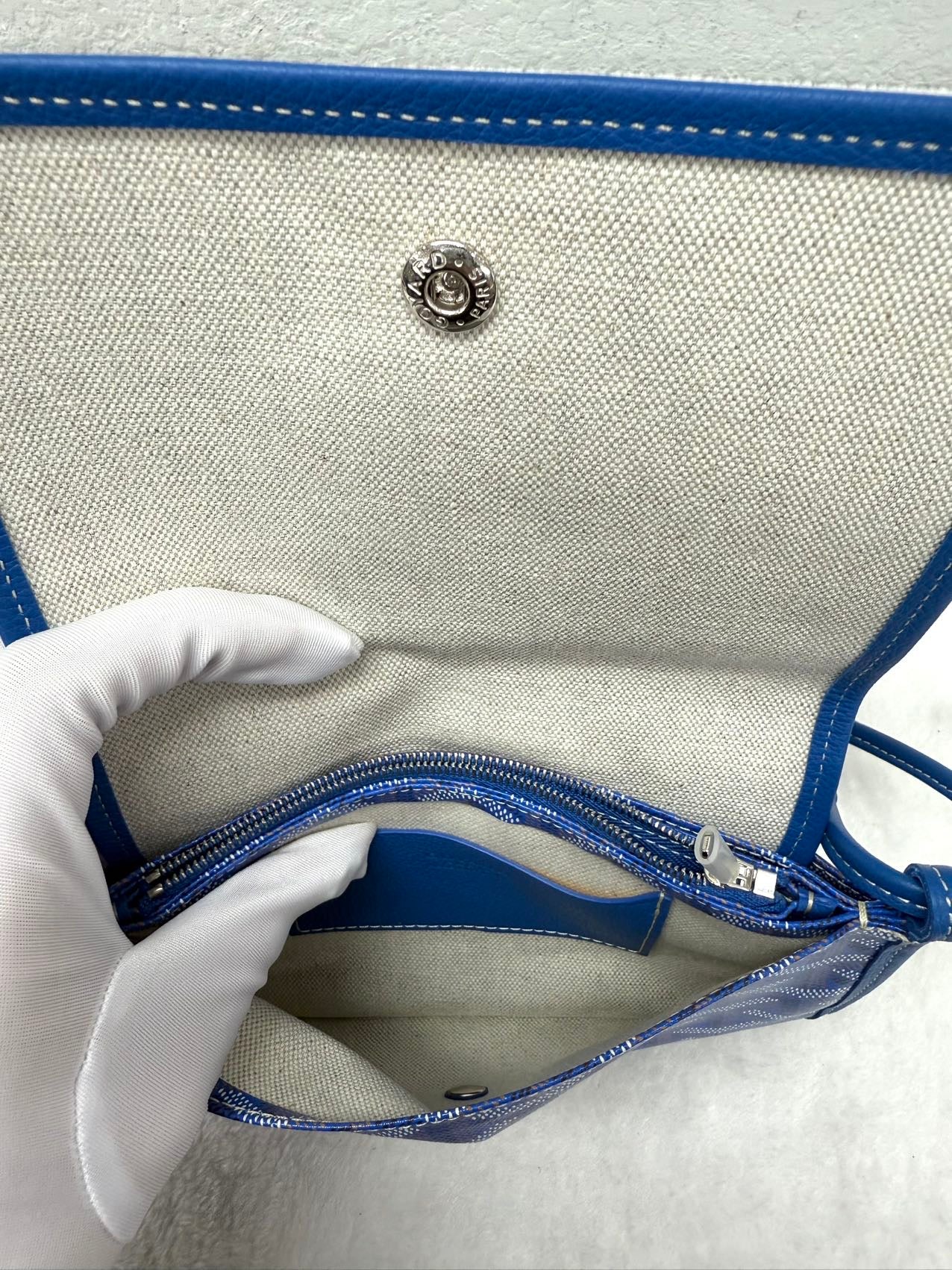 Goyard - Envelope Bag - Goyardine canvas and leather trim - Blue - (small)