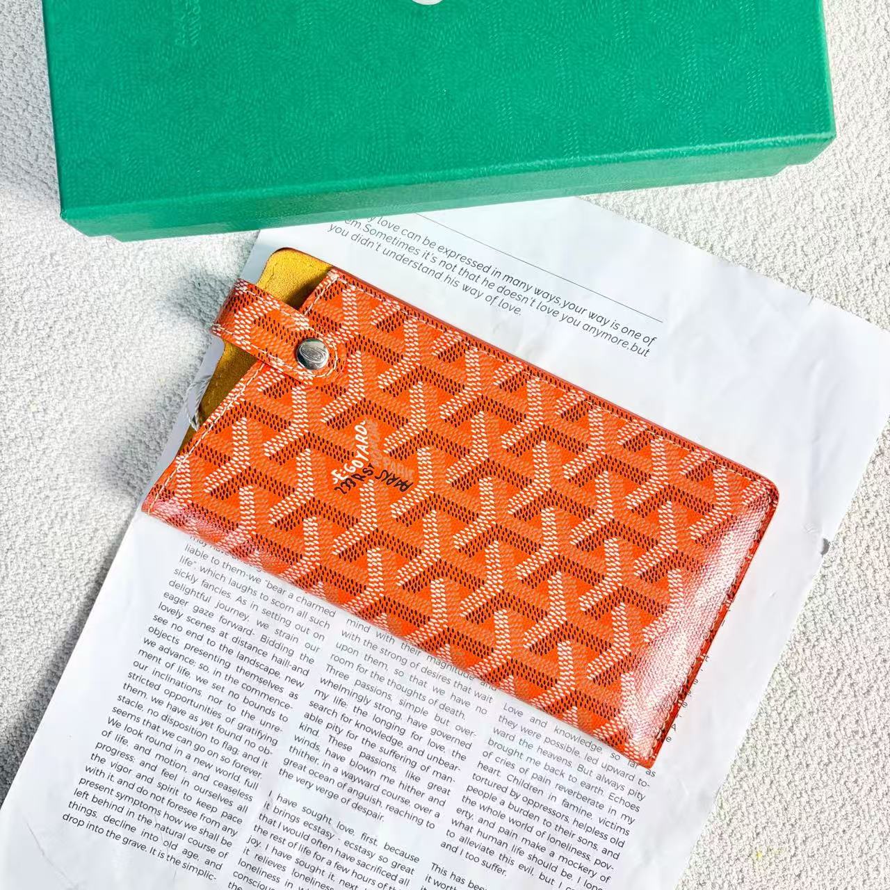 Goyard - Eyewear Case - Goyardine canvas and leather - Orange with Silver-Tone Hardware - (mini)