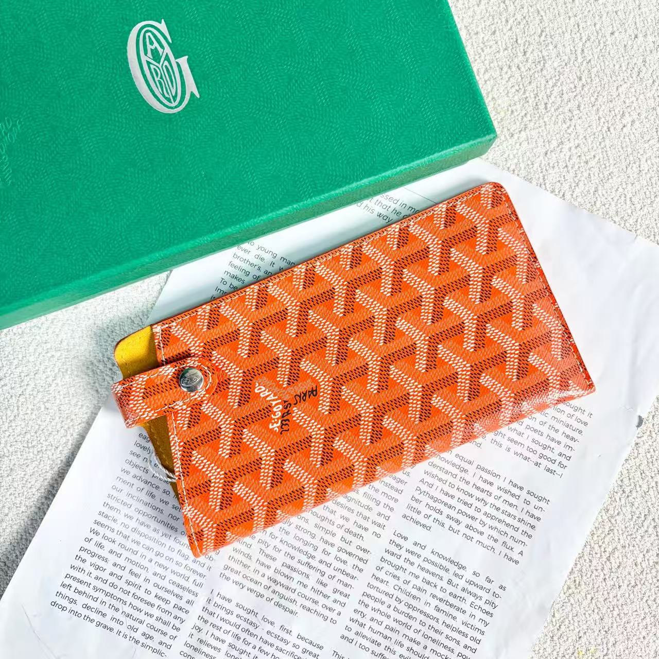 Goyard - Eyewear Case - Goyardine canvas and leather - Orange with Silver-Tone Hardware - (mini)
