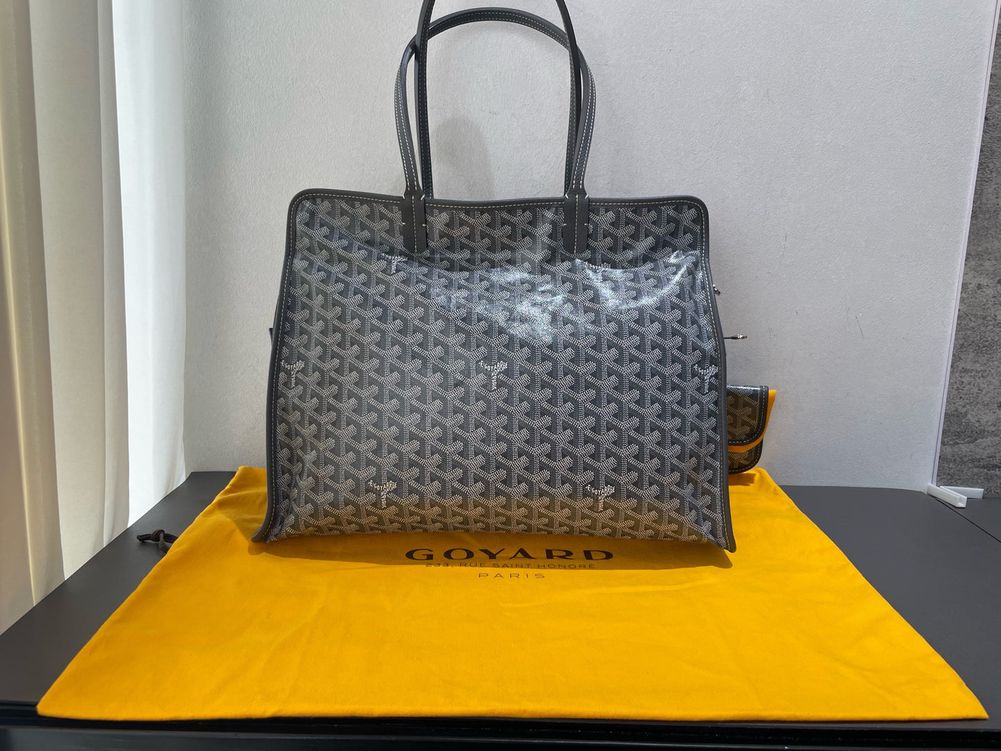 Goyard - Hardy Tote - Goyardine canvas with calfskin leather trim - Grey - (small)