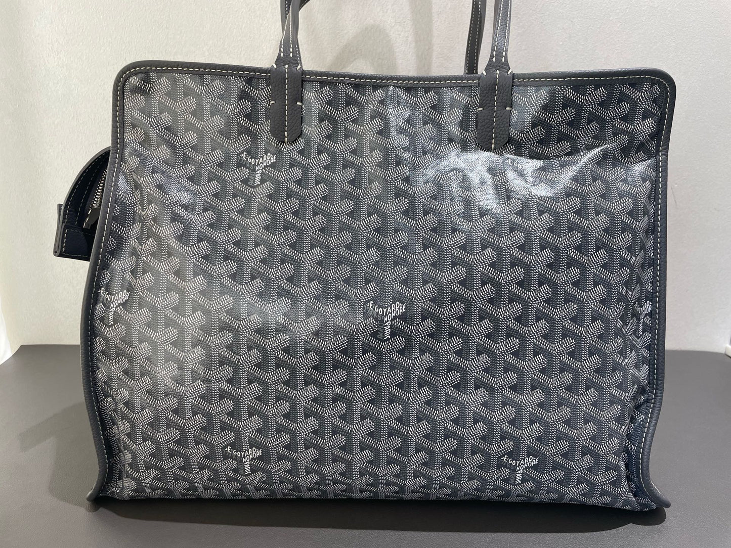 Goyard - Hardy Tote - Goyardine canvas with calfskin leather trim - Grey - (small)