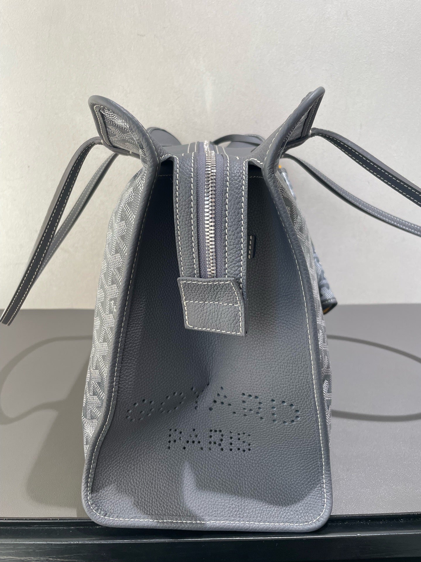 Goyard - Hardy Tote - Goyardine canvas with calfskin leather trim - Grey - (small)