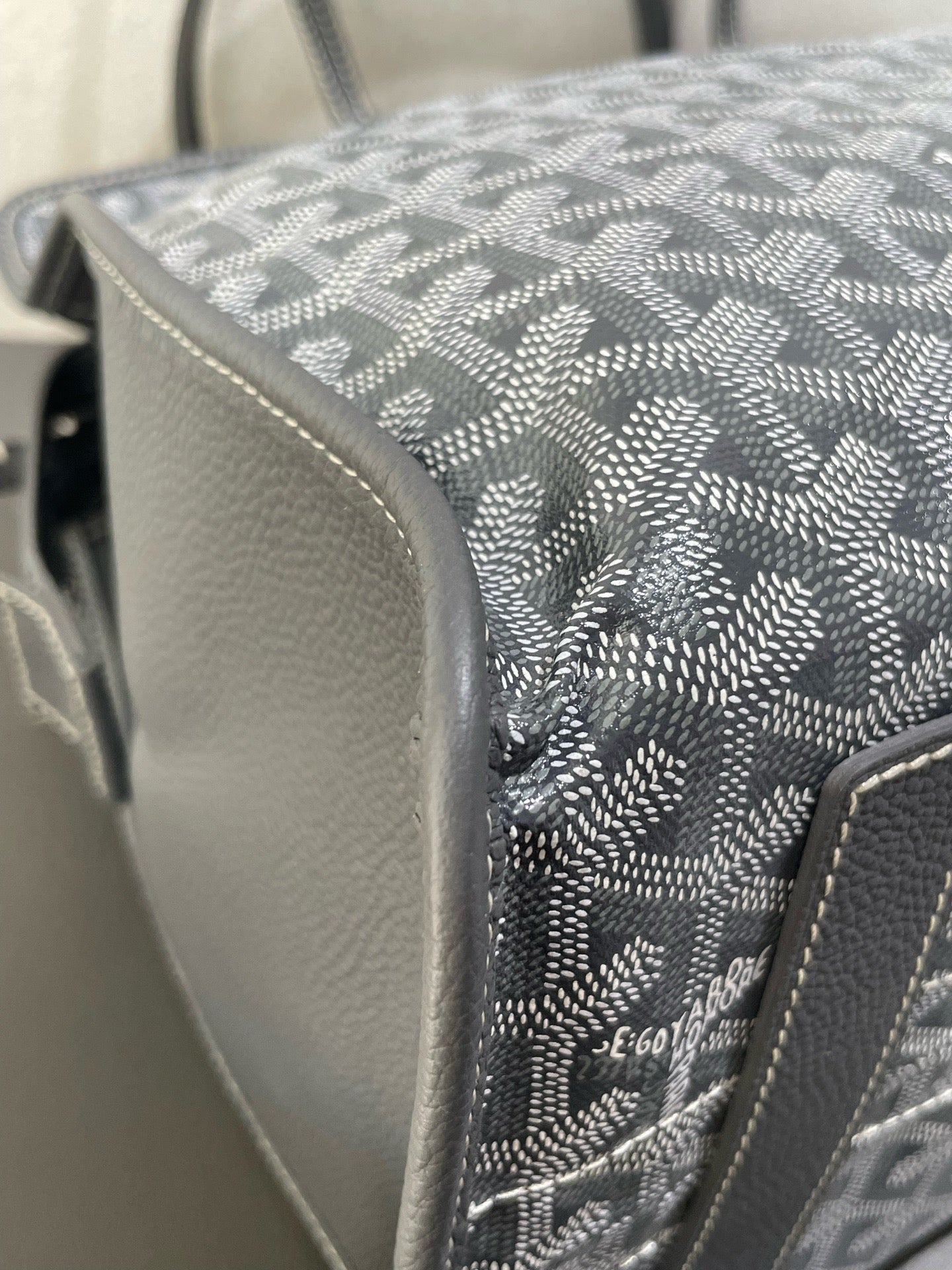 Goyard - Hardy Tote - Goyardine canvas with calfskin leather trim - Grey - (small)