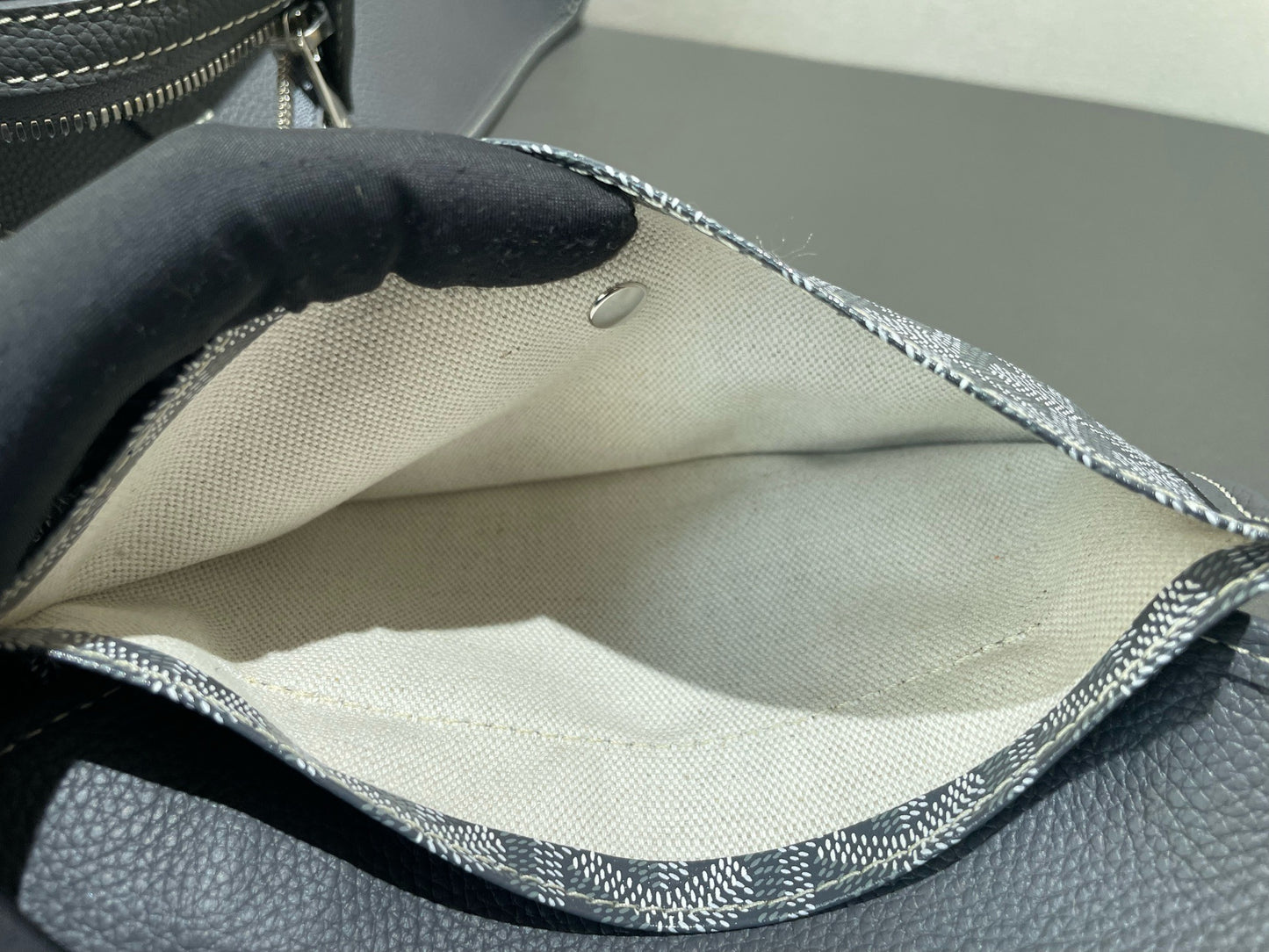 Goyard - Hardy Tote - Goyardine canvas with calfskin leather trim - Grey - (small)