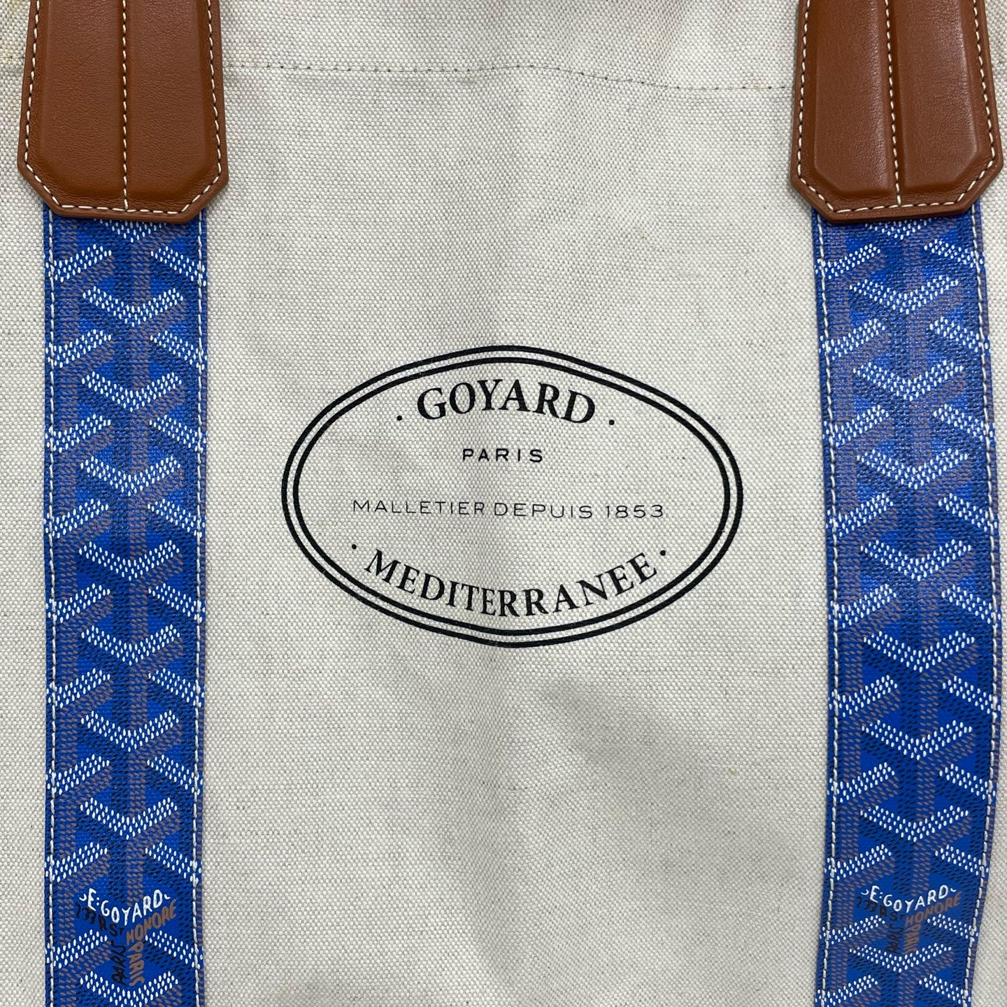 Goyard - Méditerranée Tote - Coated canvas and canvas with leather trim - Beige, Blue, Brown - (Large)